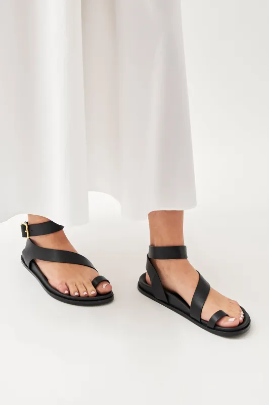 ALOHAS MYLES SANDAL - BLACK LEATHER sold by Rails