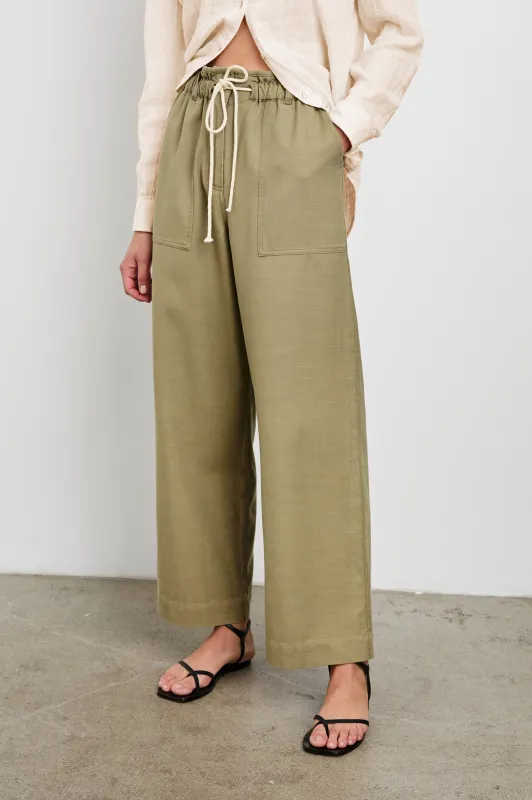 Amomento Cotton Banding Wide Pants in Black | Parallel