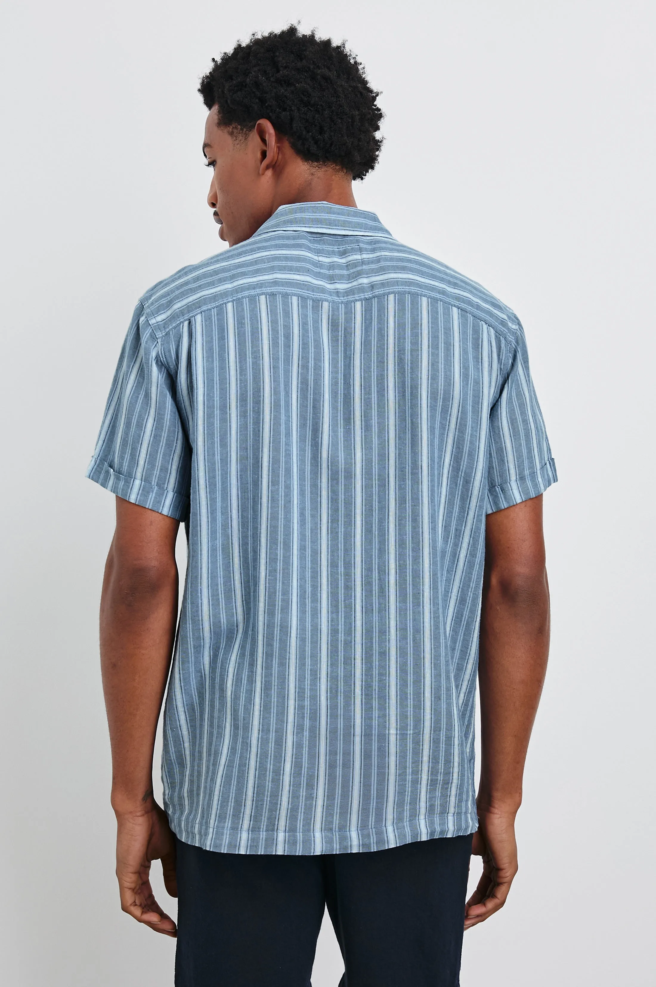 CAYMAN SHIRT - COASTAL BLUE STRIPE sold by Rails product image thumbnail 4