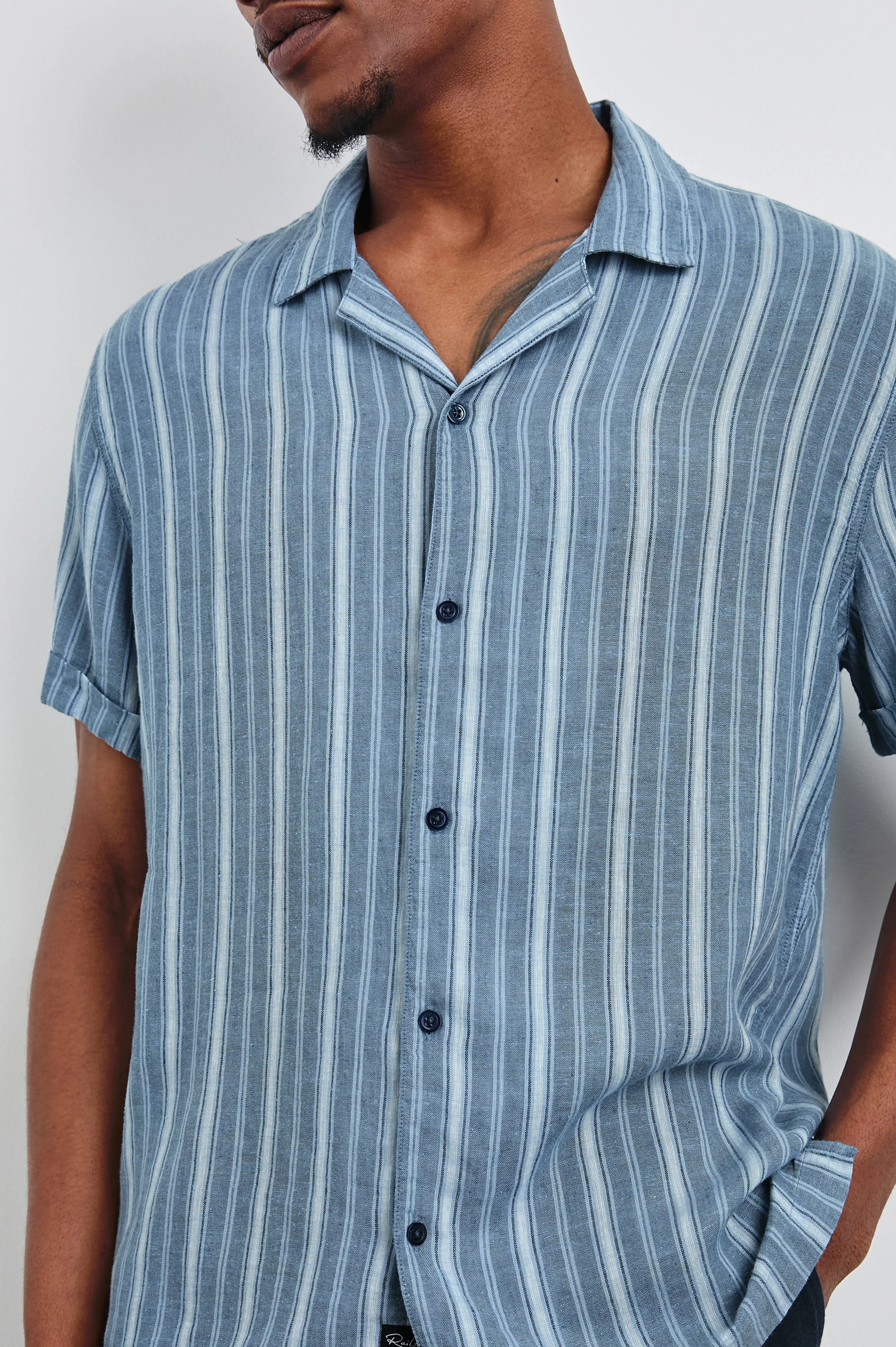 CAYMAN SHIRT - COASTAL BLUE STRIPE sold by Rails product image thumbnail 2