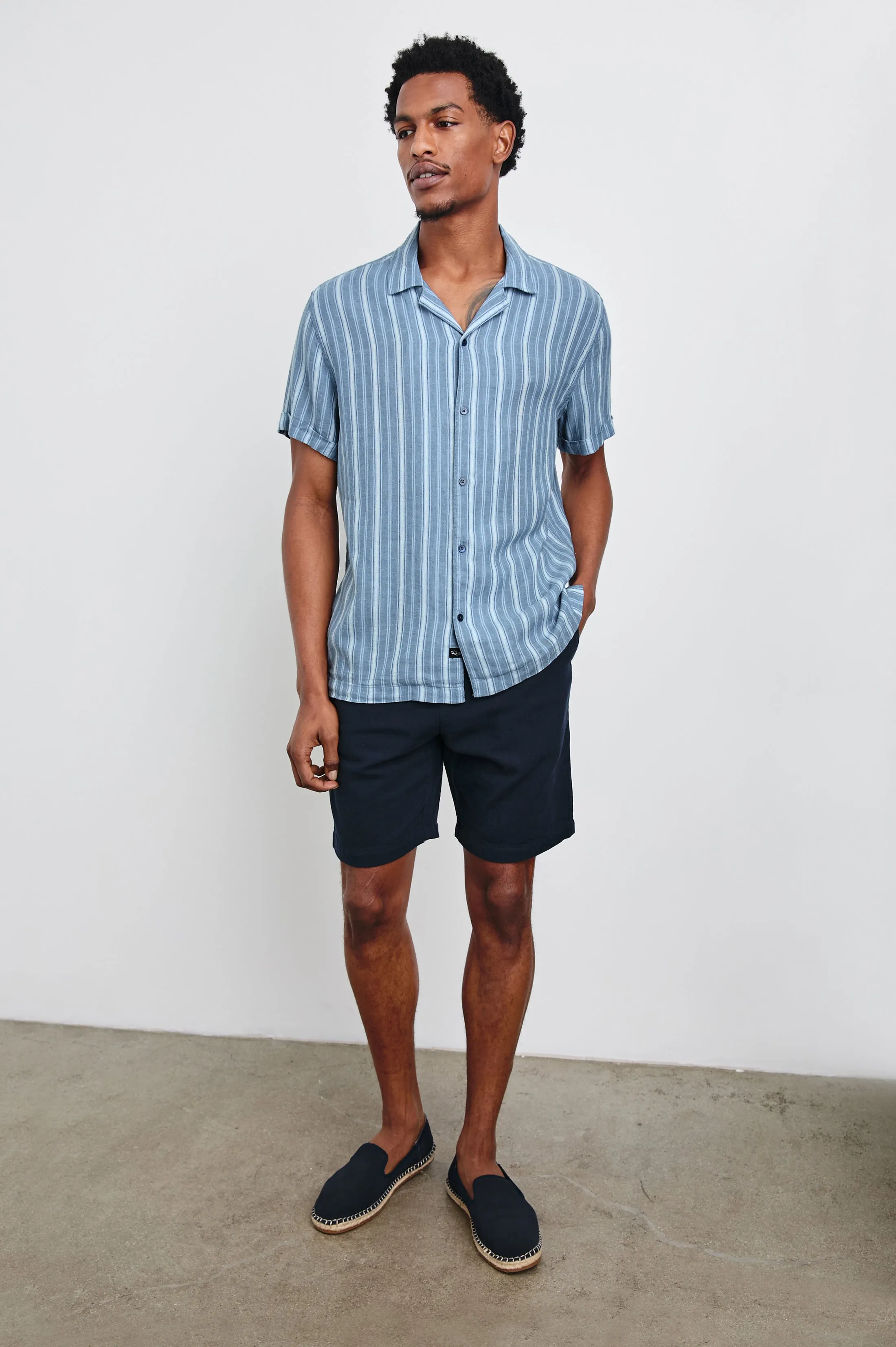 CAYMAN SHIRT - COASTAL BLUE STRIPE sold by Rails product image thumbnail 3