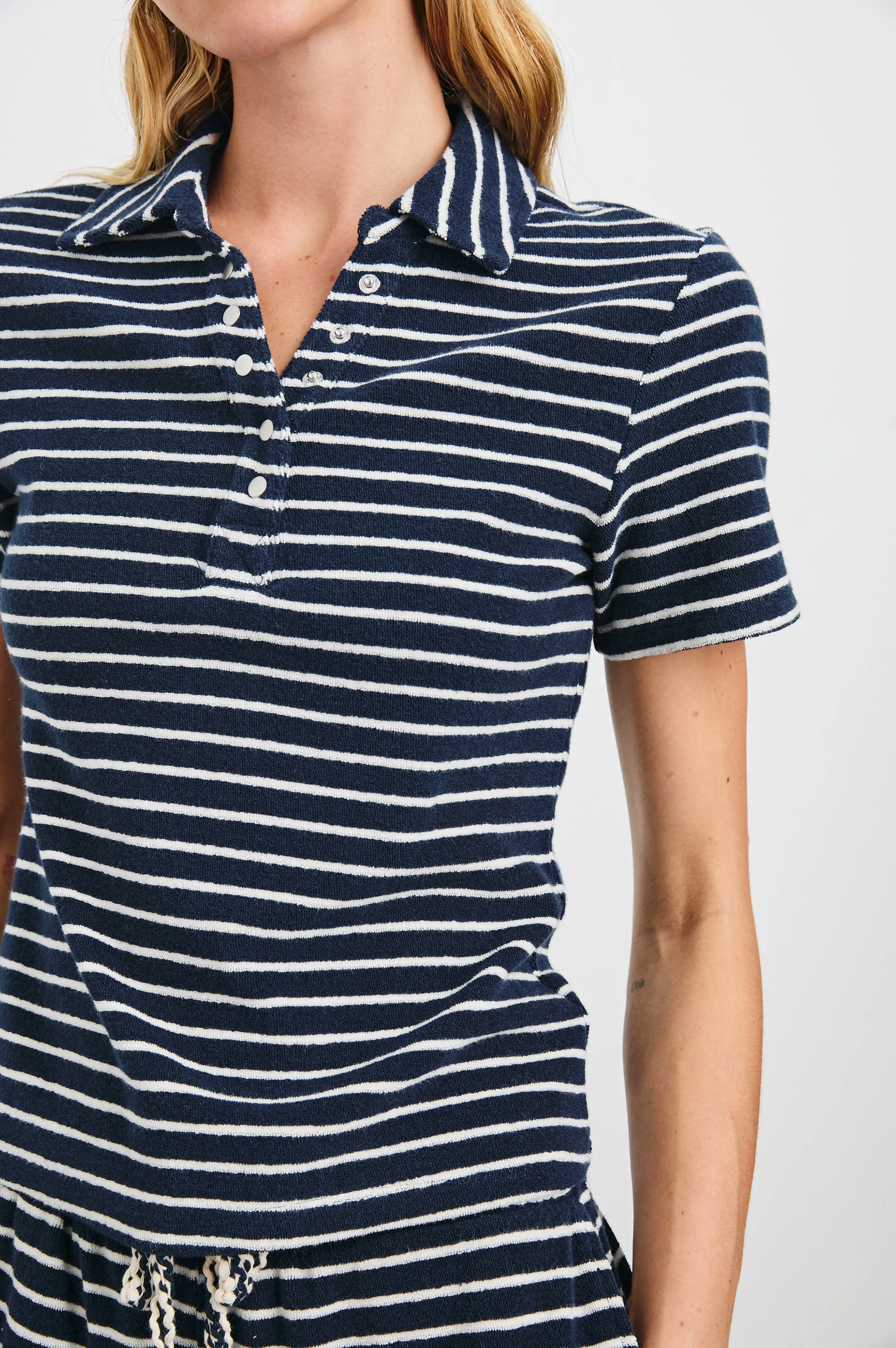 NAVELI COURT POLO - NAVY IVORY STRIPE sold by Rails product image thumbnail 2