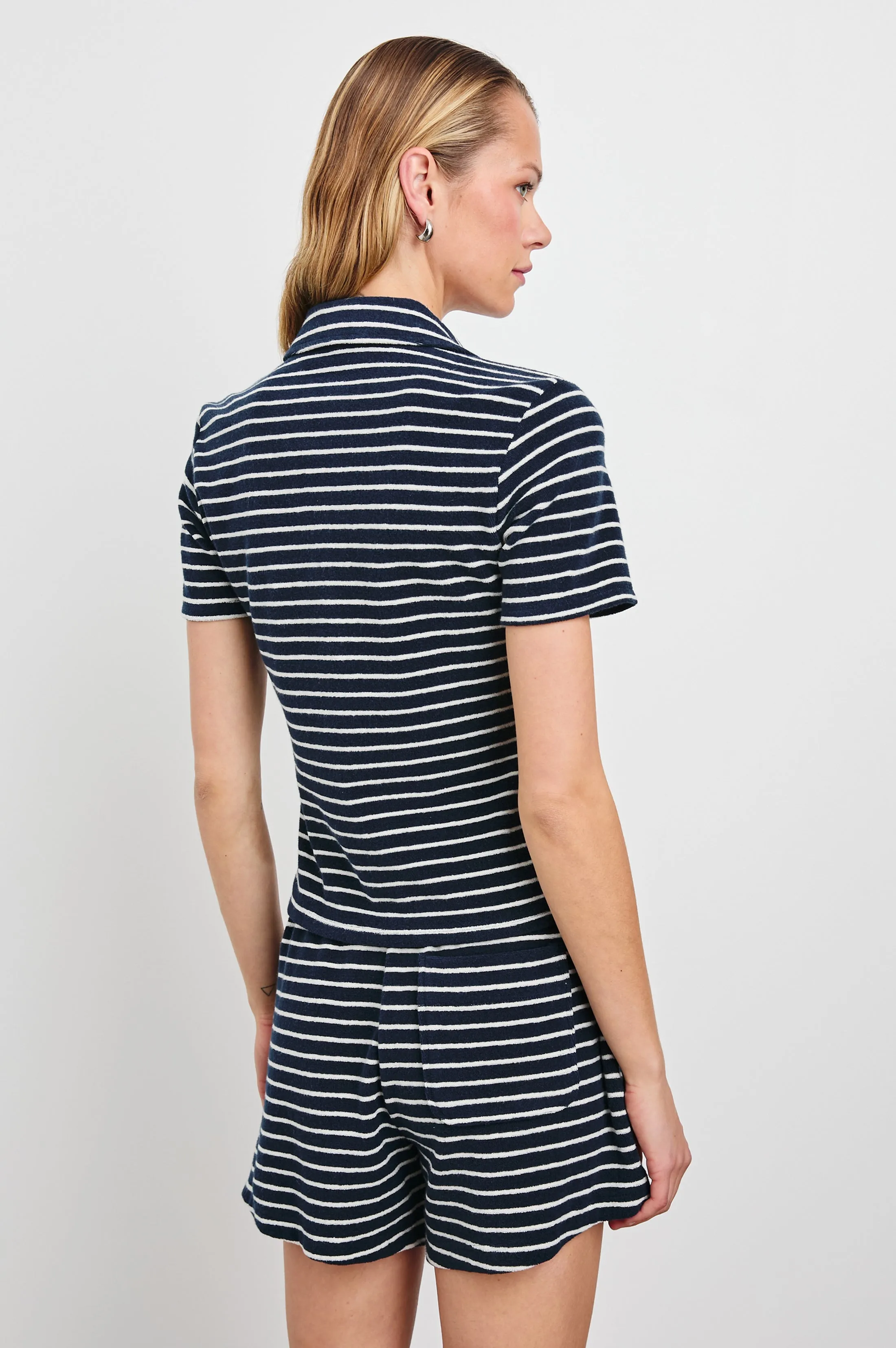 NAVELI COURT POLO - NAVY IVORY STRIPE sold by Rails product image thumbnail 5