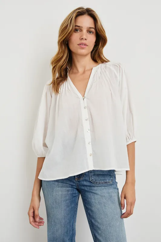 CASSAT TOP - WHITE sold by Rails