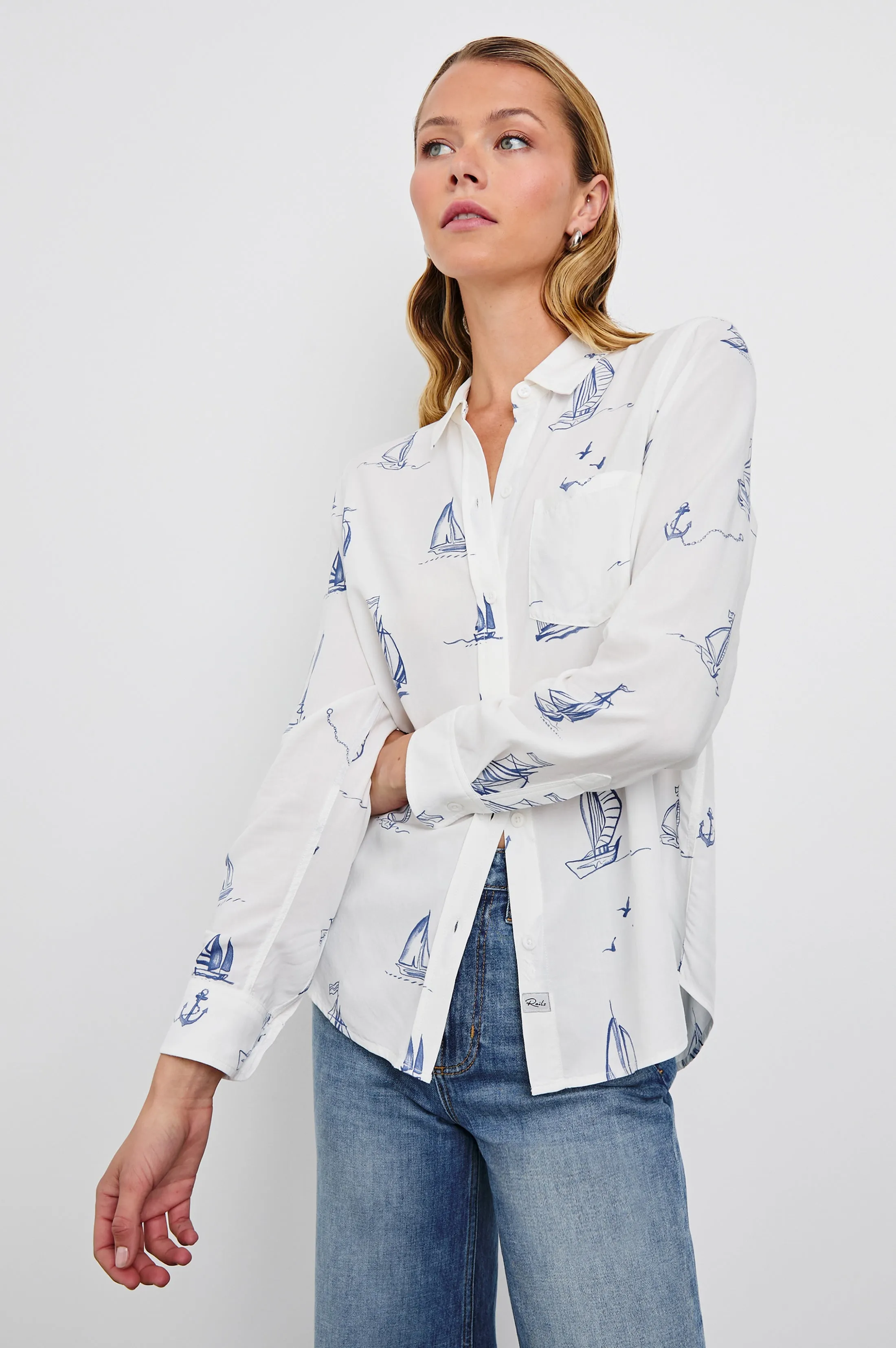 KATHRYN SHIRT - SAILBOATS sold by Rails product image thumbnail 4