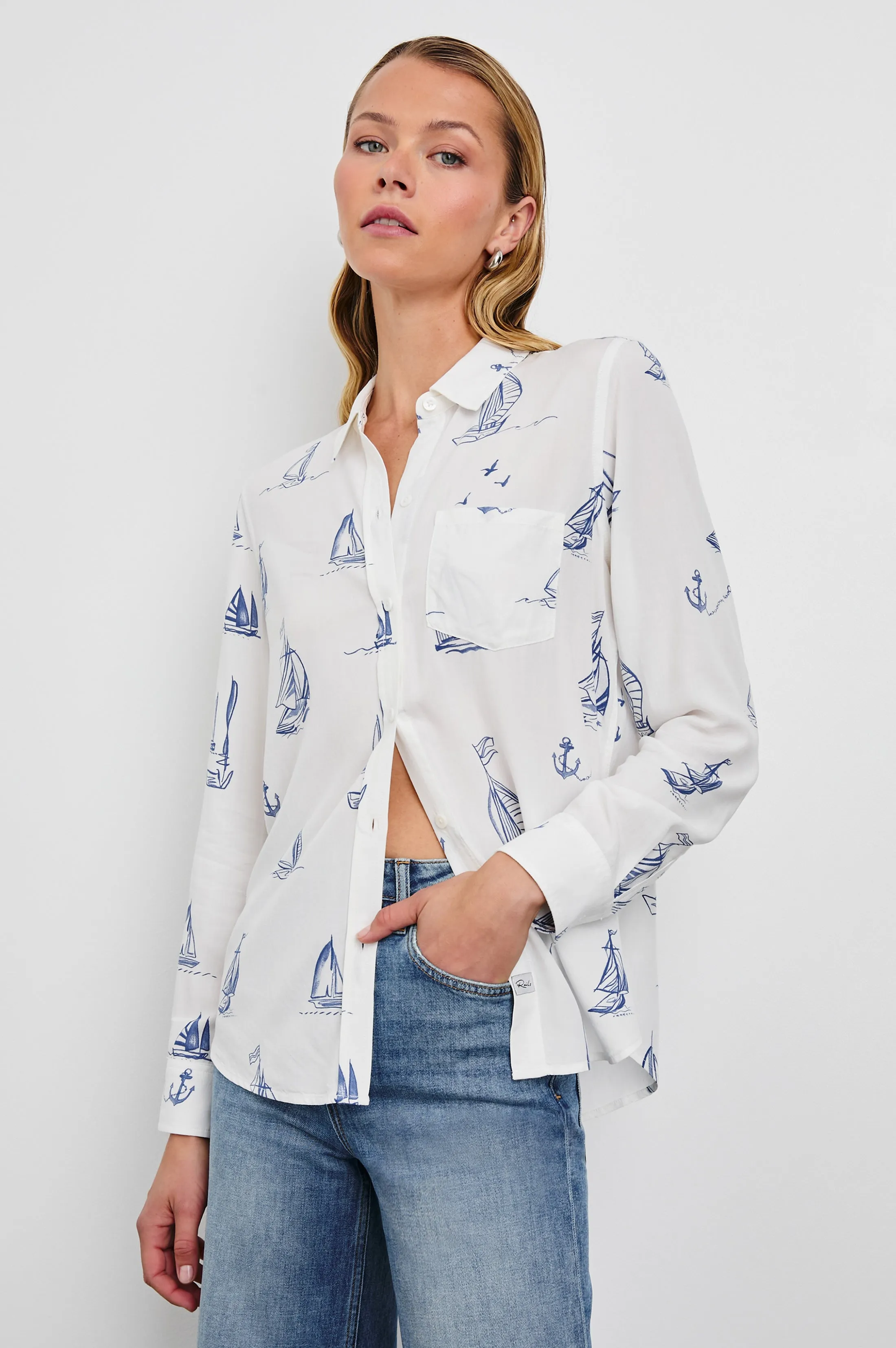 KATHRYN SHIRT - SAILBOATS sold by Rails