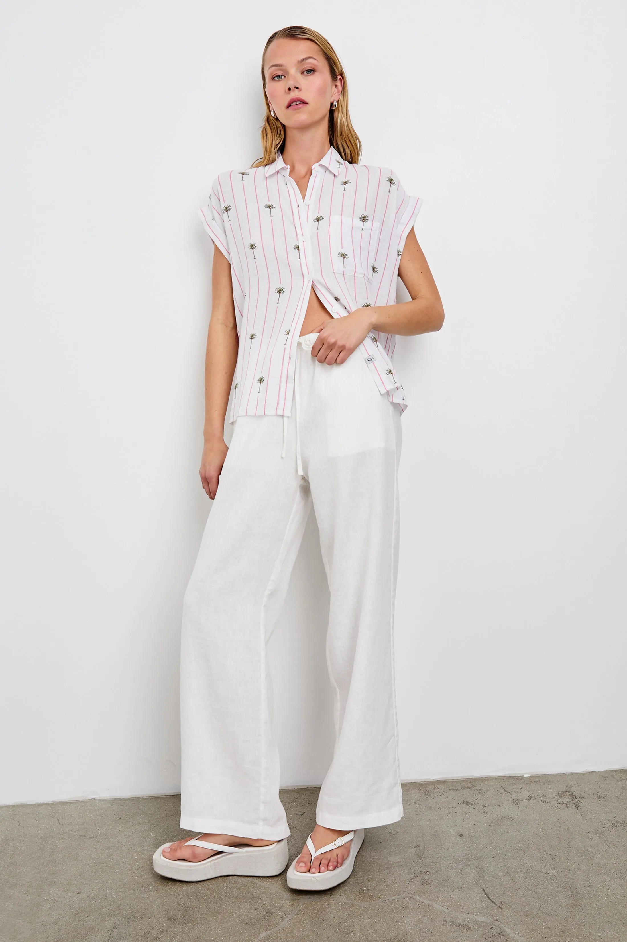 WHITNEY SHIRT - PINK PALM STRIPE sold by Rails product image thumbnail 3