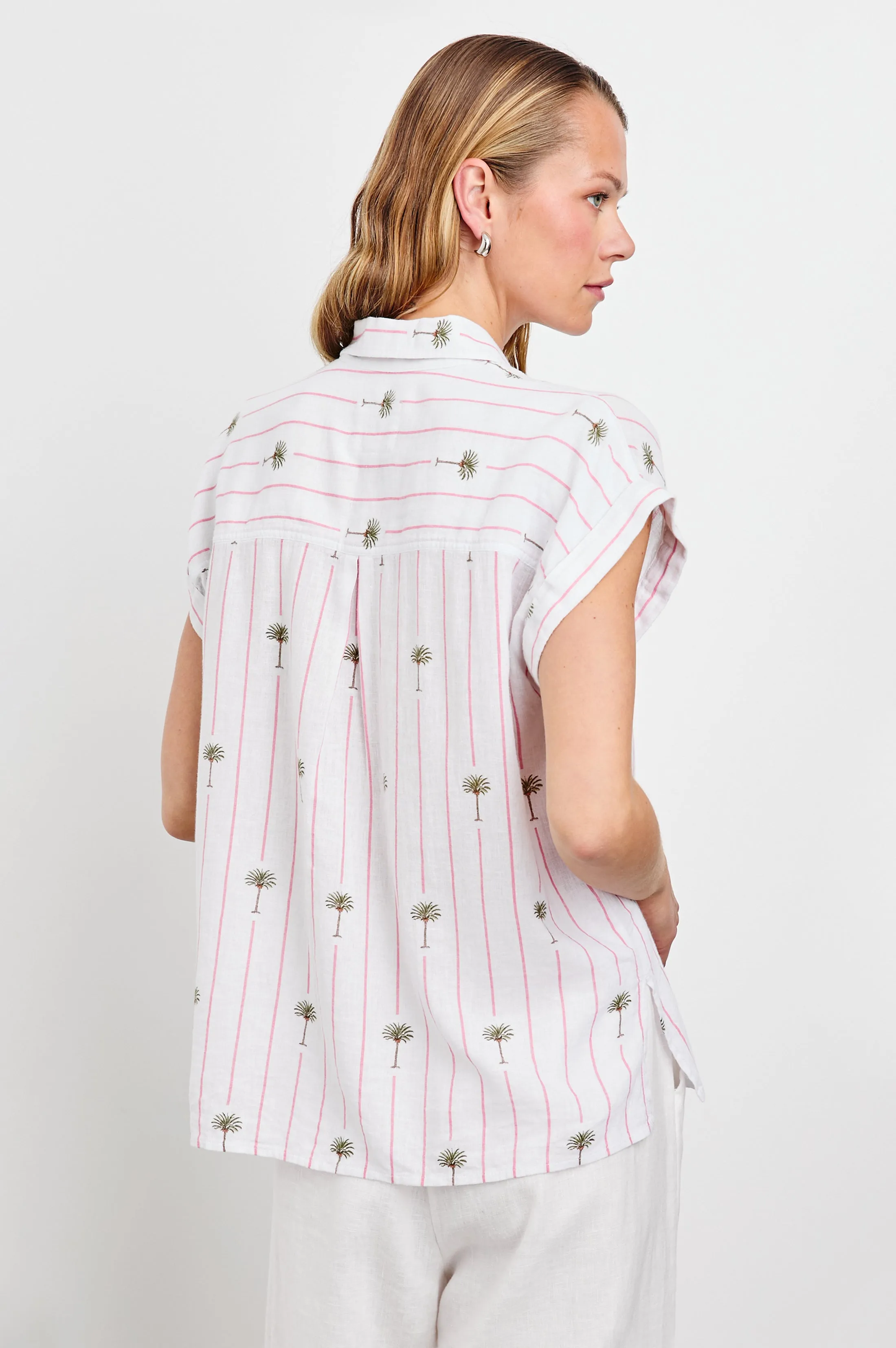 WHITNEY SHIRT - PINK PALM STRIPE sold by Rails product image thumbnail 5