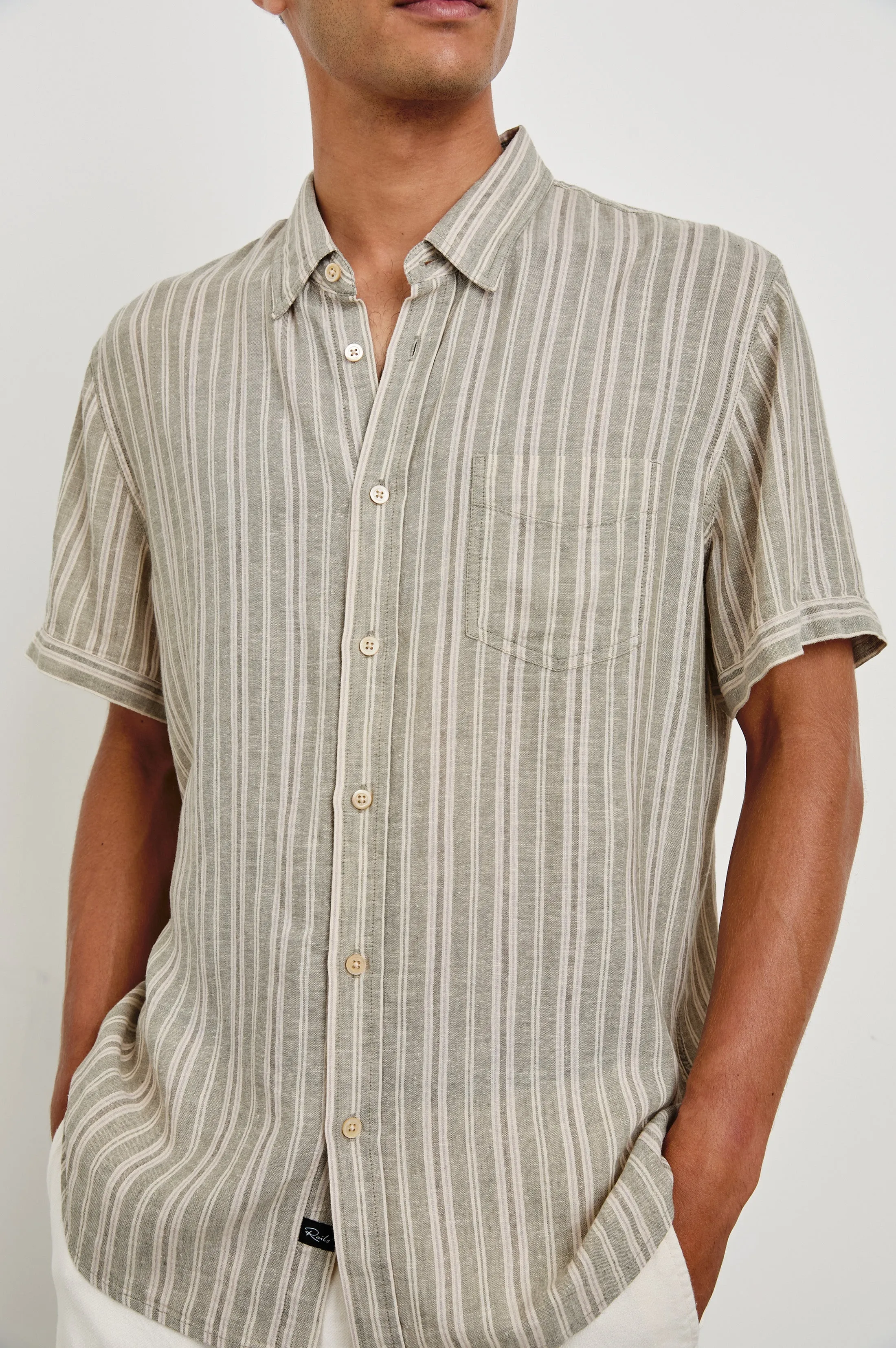 CARSON SHIRT - ALMOND MAUVE STRIPE sold by Rails product image thumbnail 2