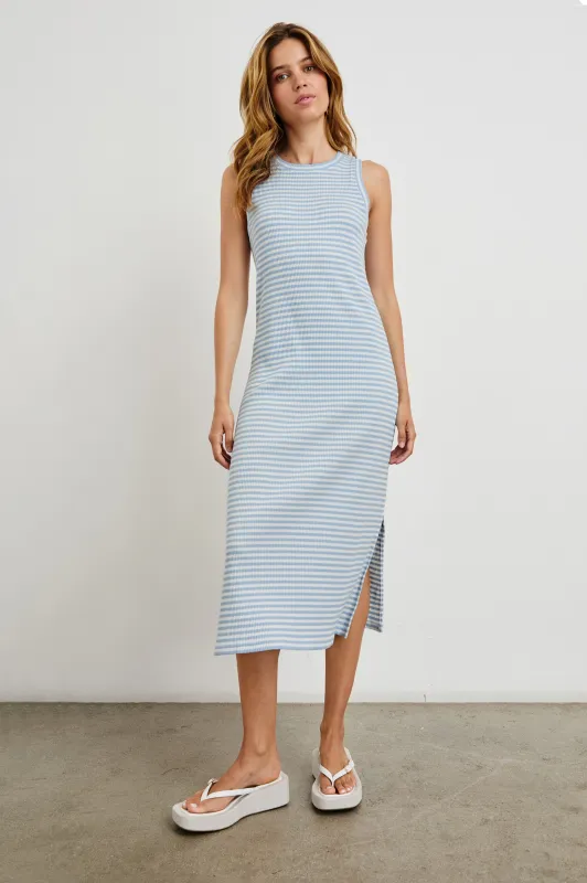 THE TANK DRESS - CHAMBRAY BLUE STRIPE sold by Rails