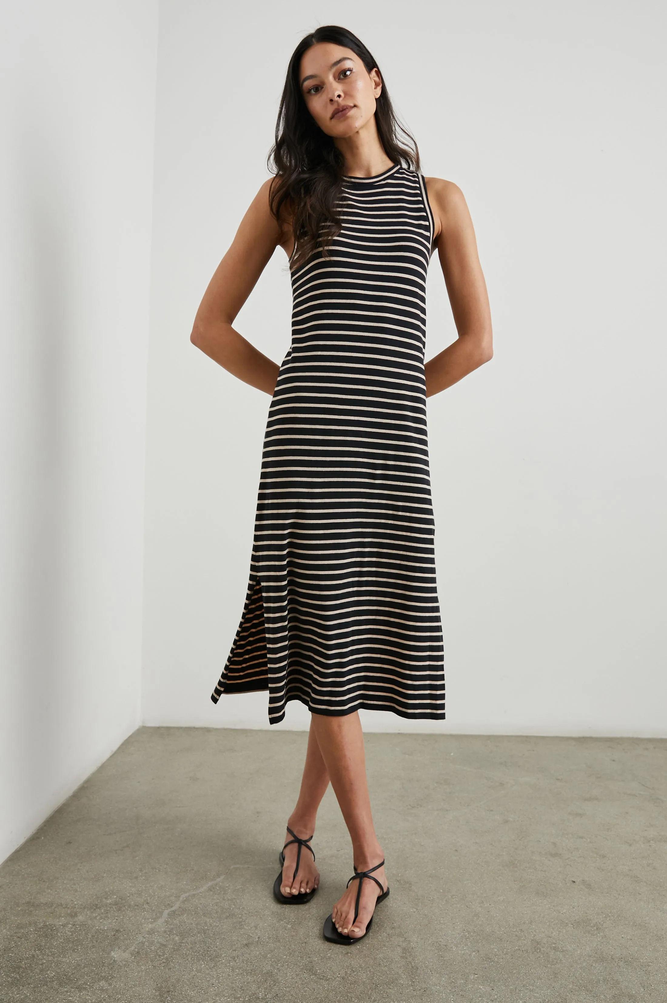 THE TANK DRESS - BLACK IVORY STRIPE sold by Rails product image thumbnail 3