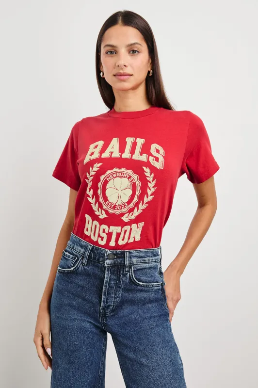 BOYFRIEND T-SHIRT - RAILS CRIMSON RED sold by Rails