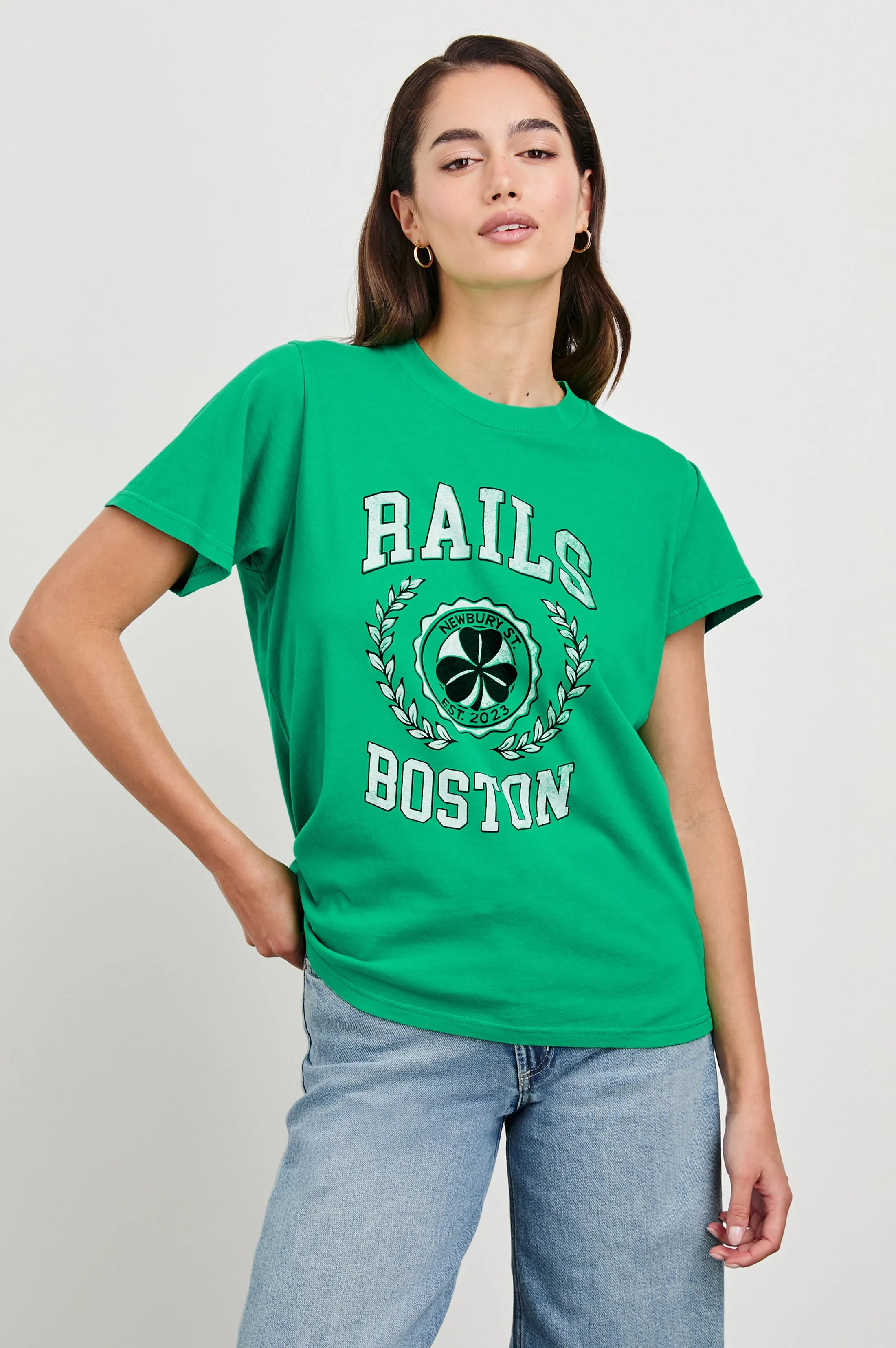 BOYFRIEND T-SHIRT - RAILS BOSTON GREEN sold by Rails