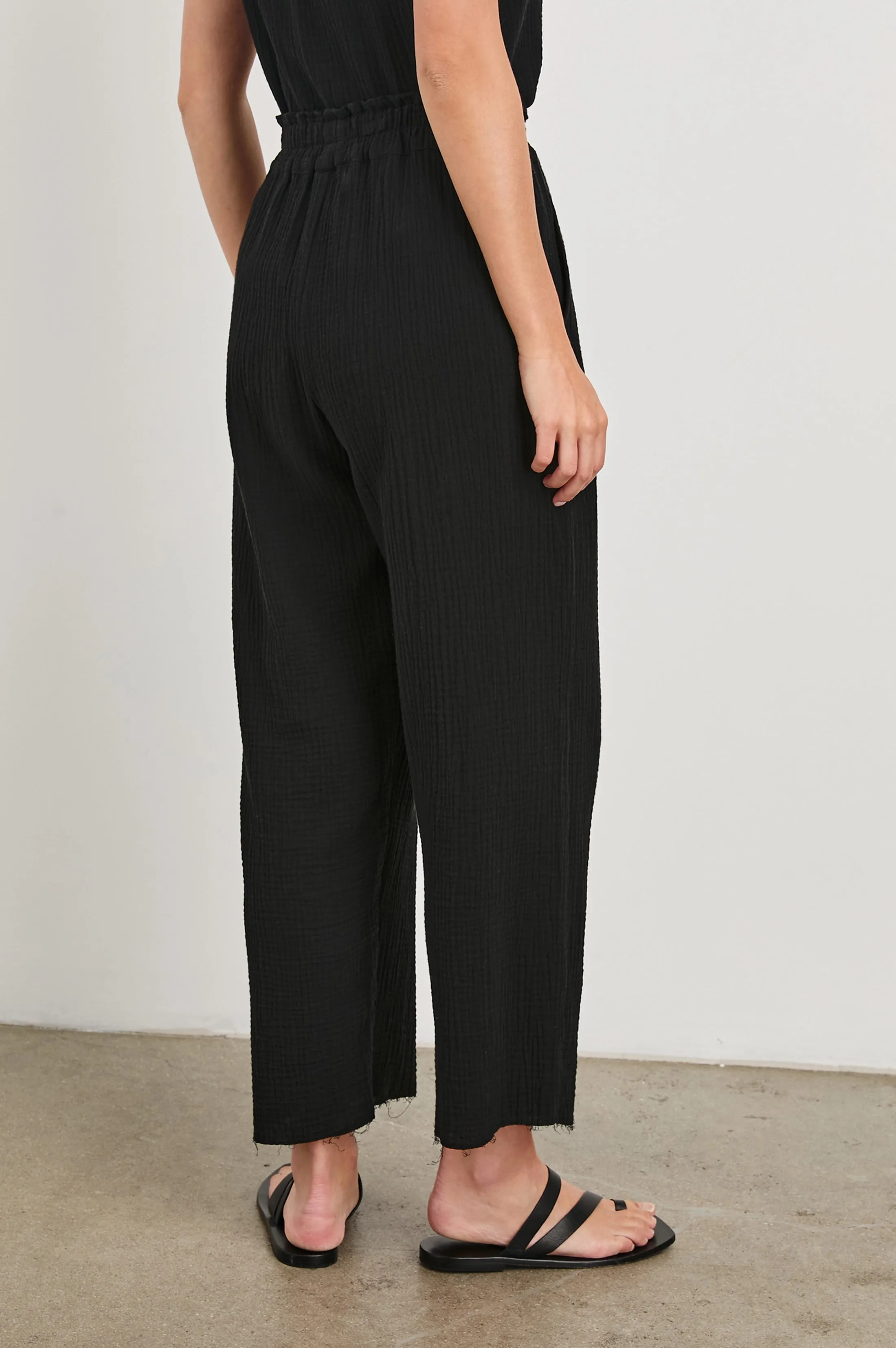 LEON CROP PANT - BLACK GAUZE sold by Rails product image thumbnail 2