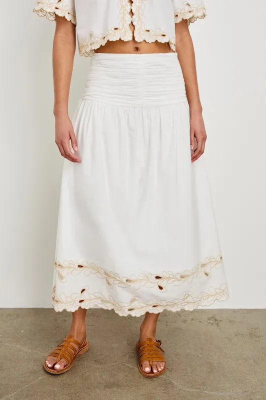 SOL SKIRT - WHITE made by Rails