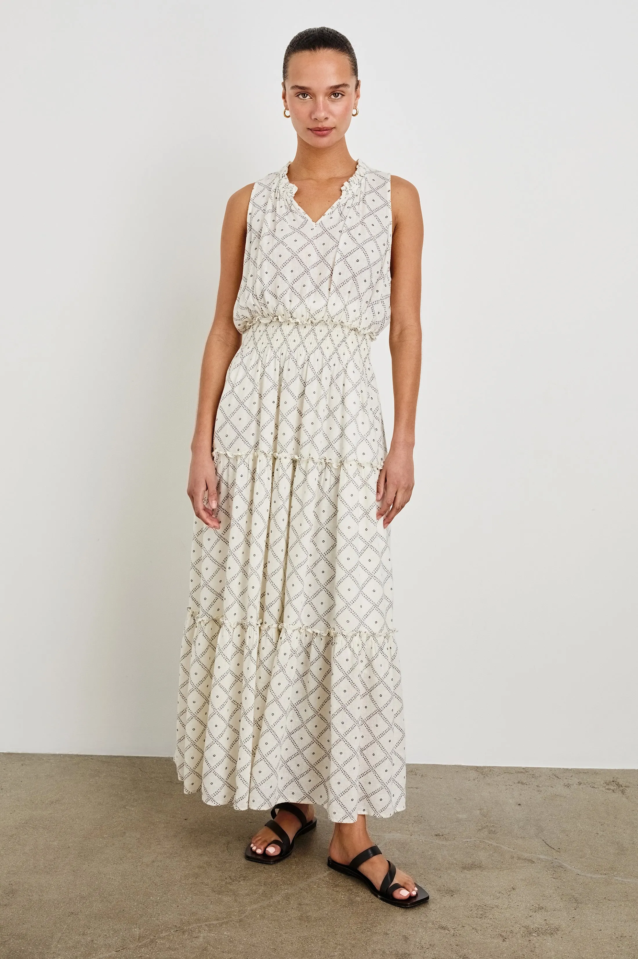 LOULOU DRESS - IVORY ZANZIBAR sold by Rails product image thumbnail 4