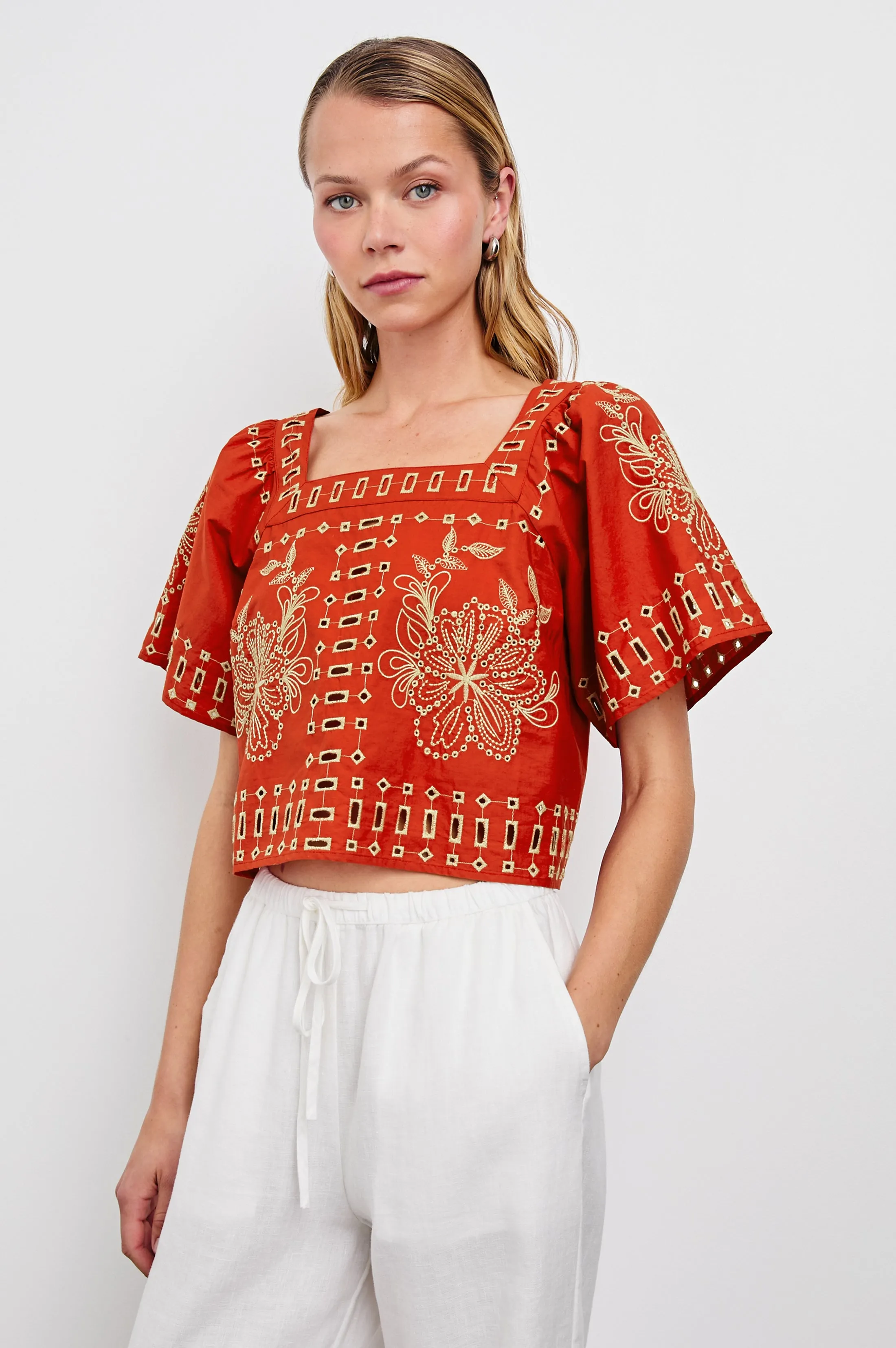 LAINE TOP - TERRACOTTA sold by Rails