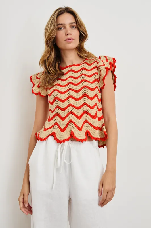 COEN TOP - CHERRY OAT STRIPE sold by Rails