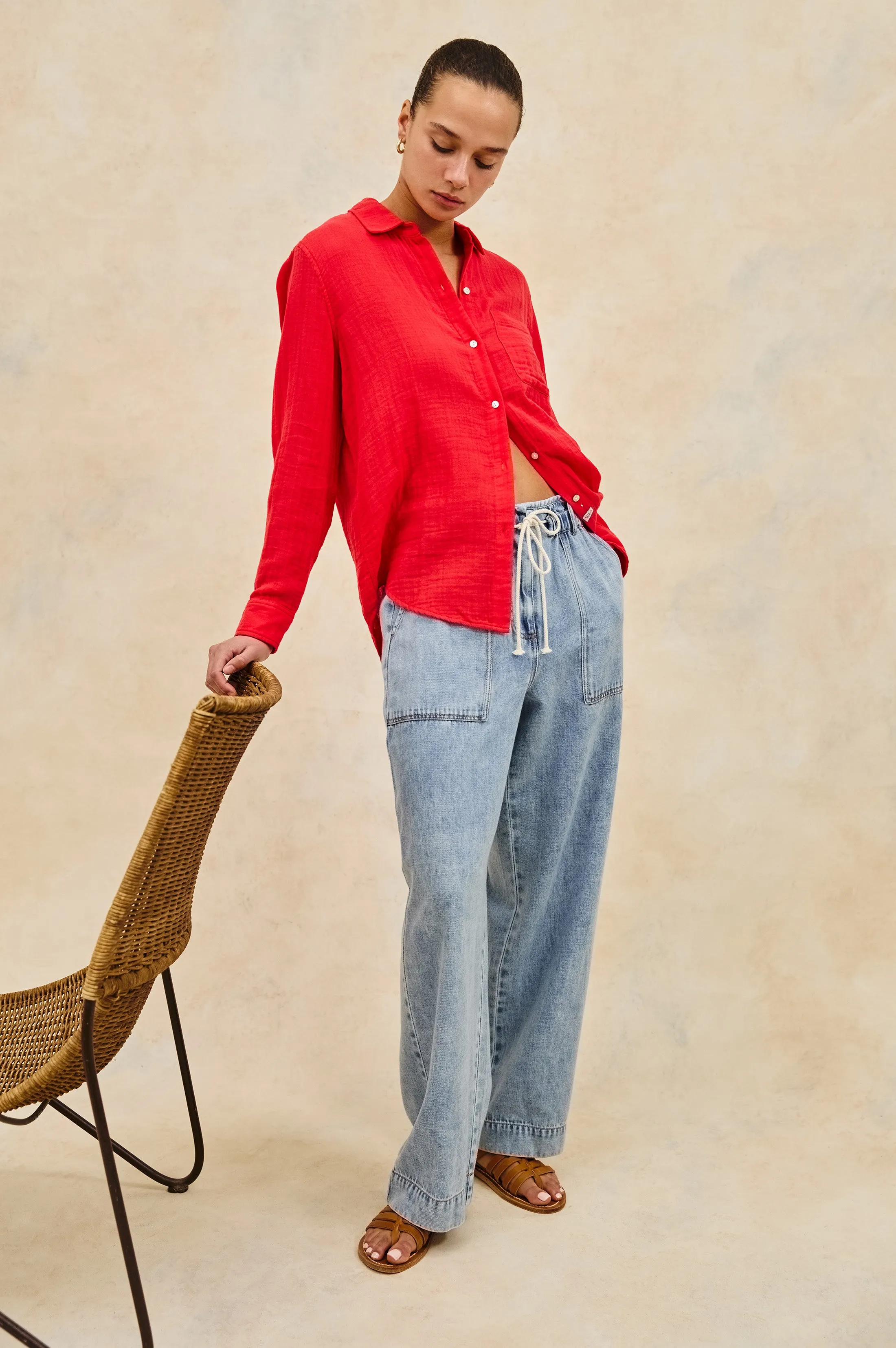 ELLIS SHIRT - CHERRY sold by Rails product image thumbnail 4