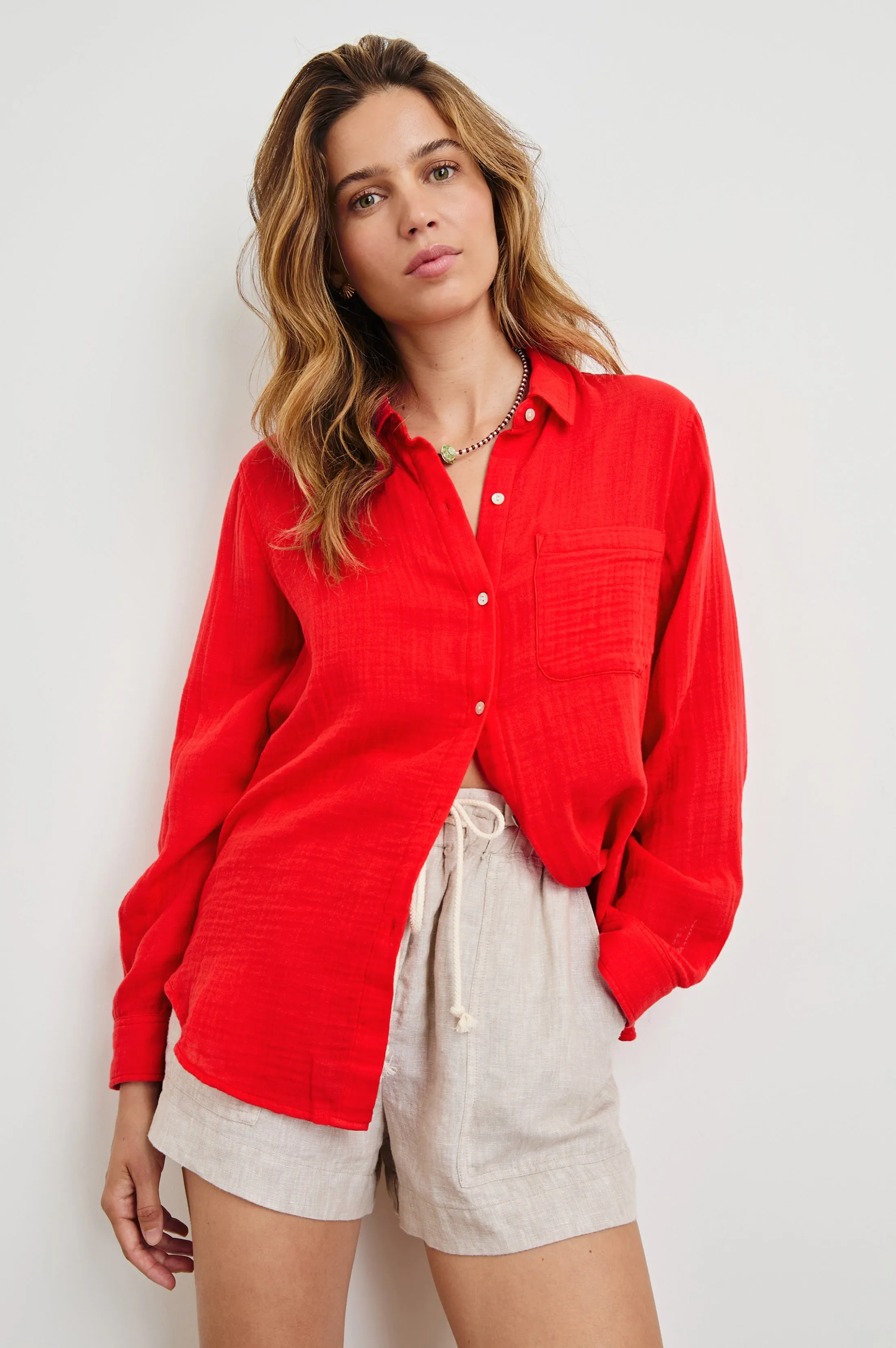 ELLIS SHIRT - CHERRY sold by Rails product image thumbnail 5
