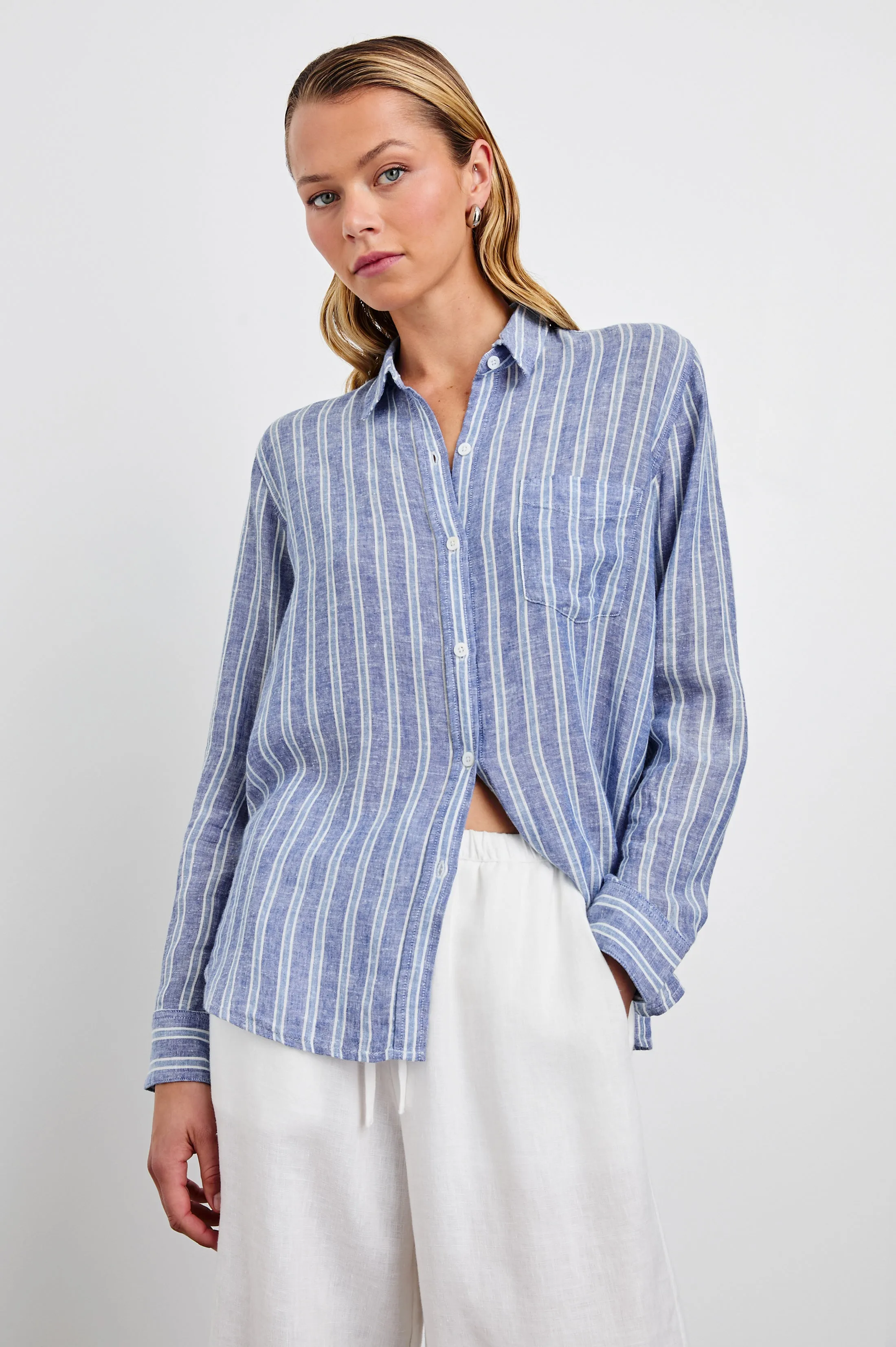 CHARLI SHIRT - LAKE VIEW STRIPE sold by Rails
