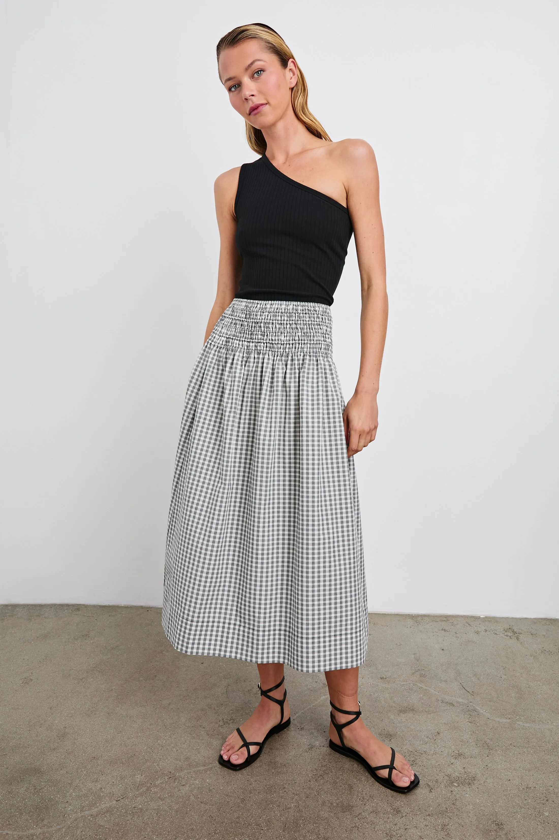 ALESSA SKIRT - IVORY JET GINGHAM sold by Rails product image thumbnail 3
