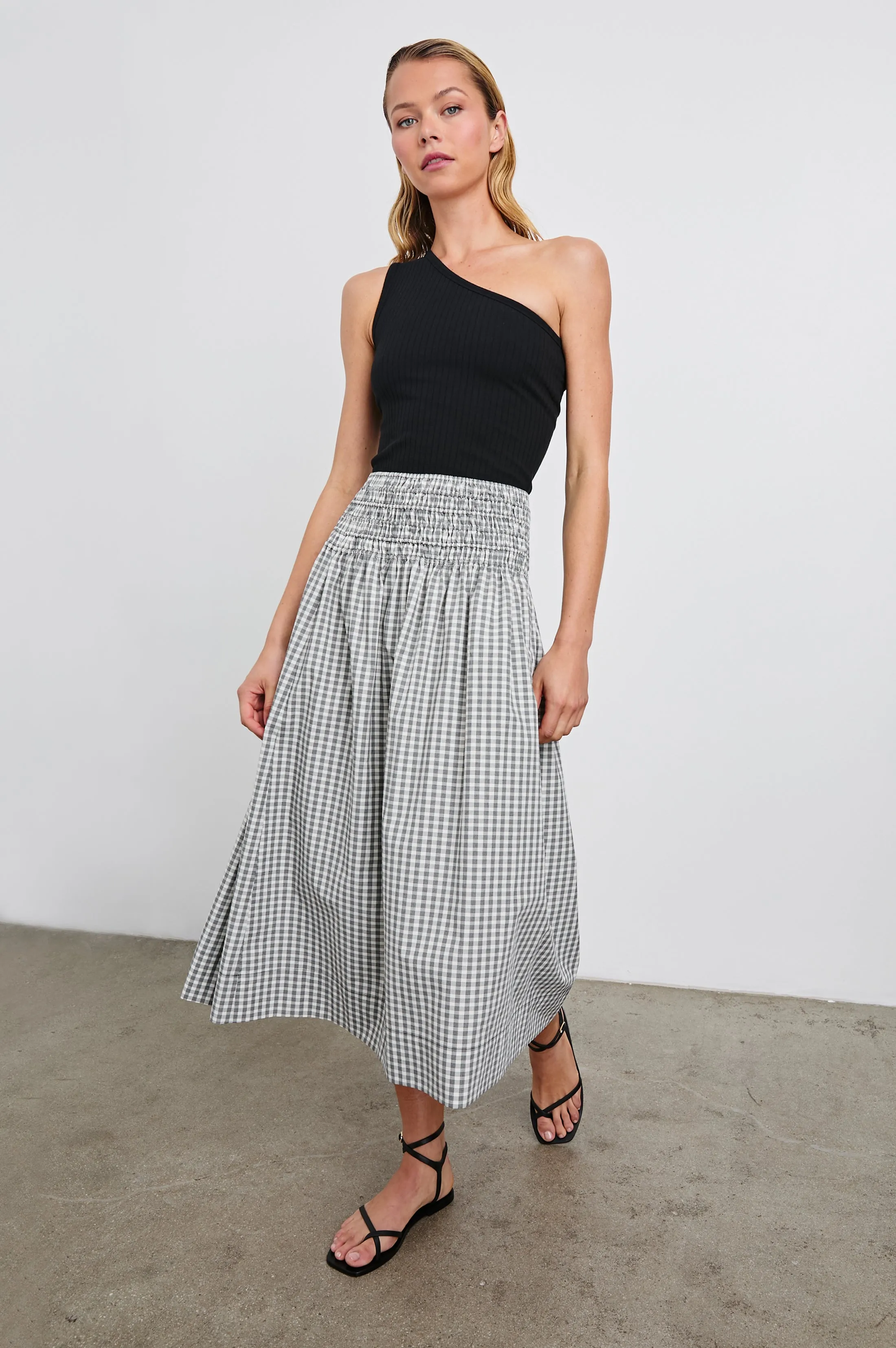 ALESSA SKIRT - IVORY JET GINGHAM sold by Rails product image thumbnail 4