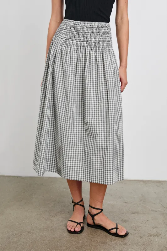ALESSA SKIRT - IVORY JET GINGHAM sold by Rails