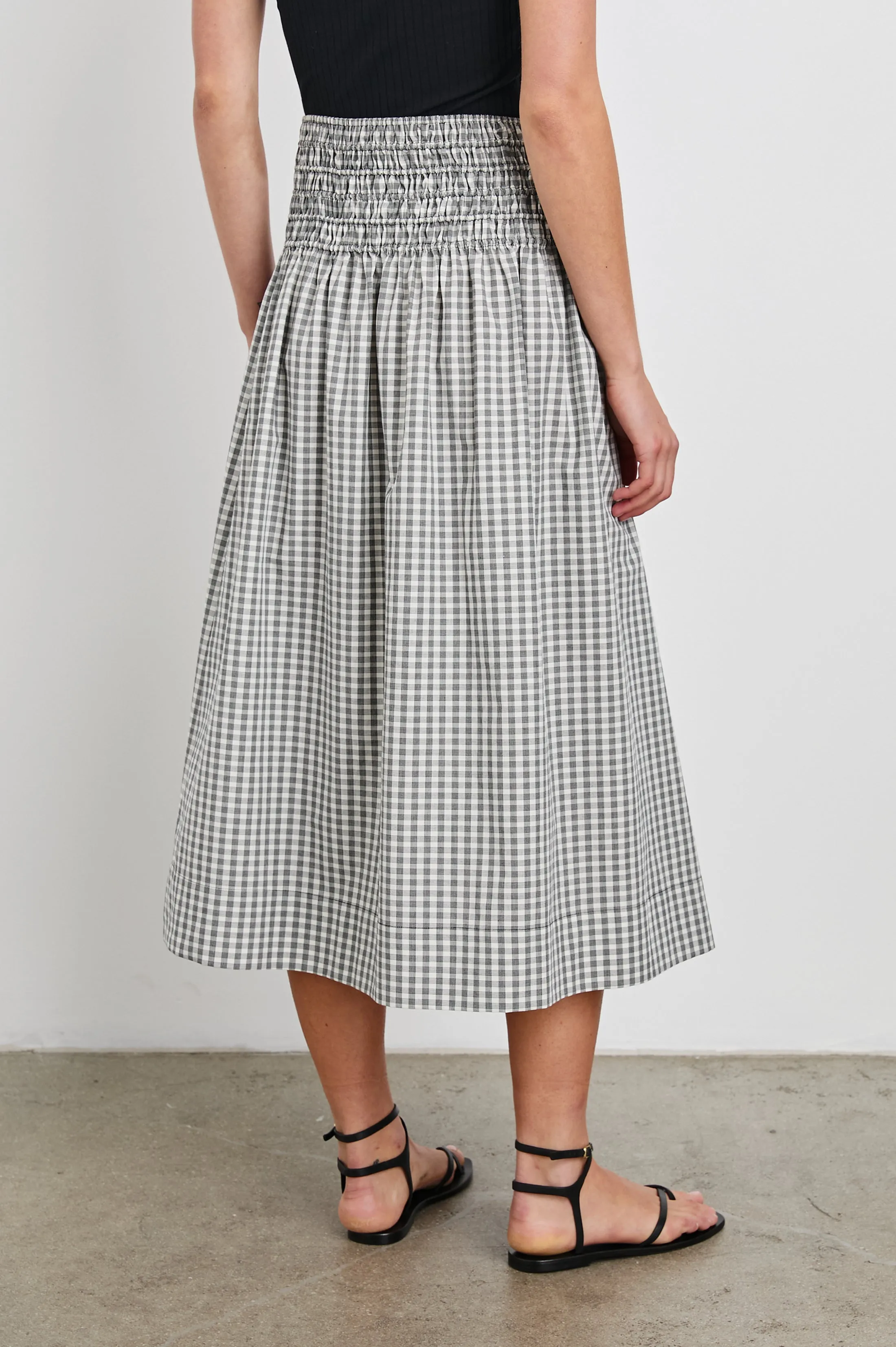 ALESSA SKIRT - IVORY JET GINGHAM sold by Rails product image thumbnail 5