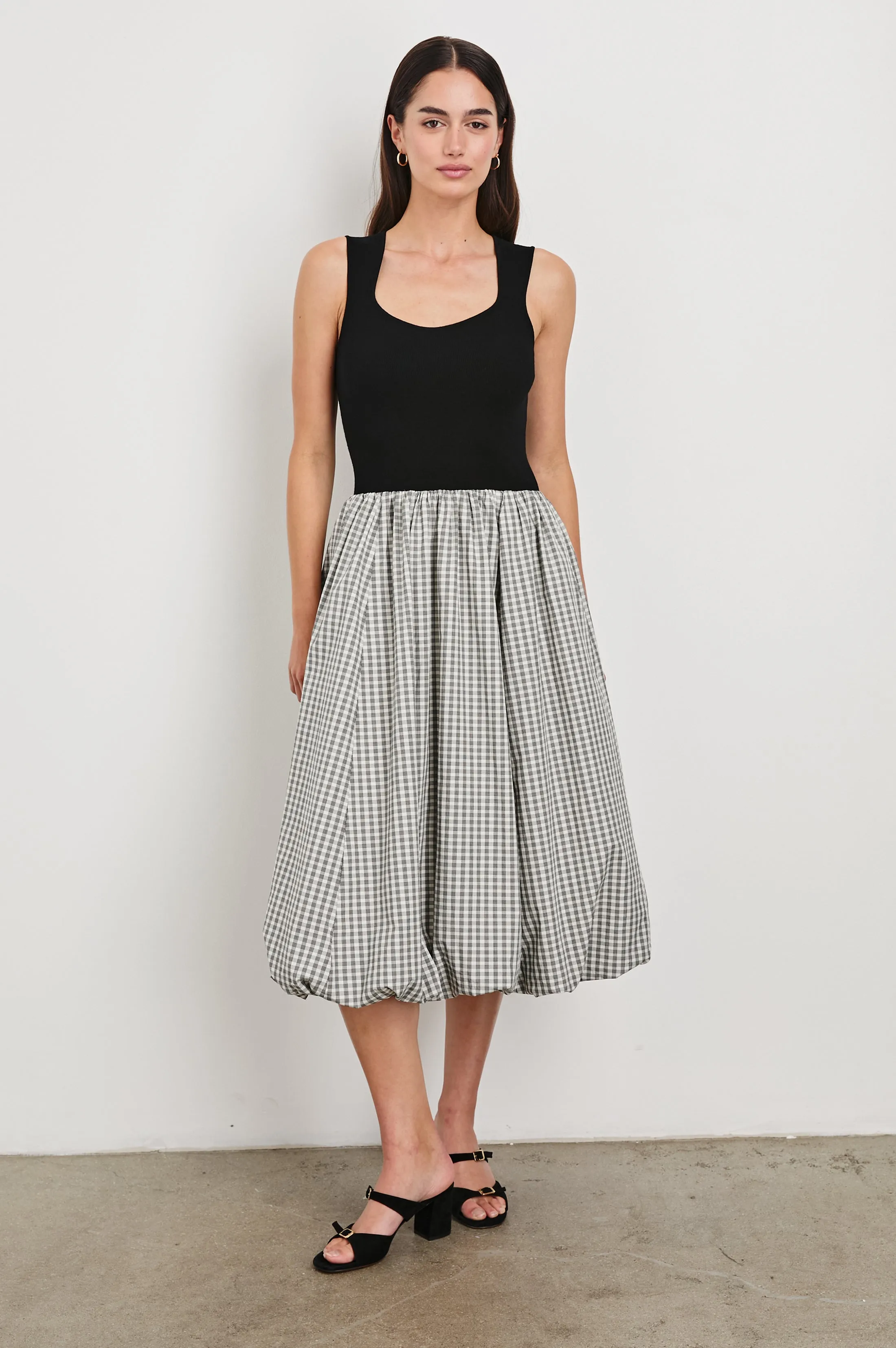 ROSALIND DRESS - IVORY JET GINGHAM sold by Rails