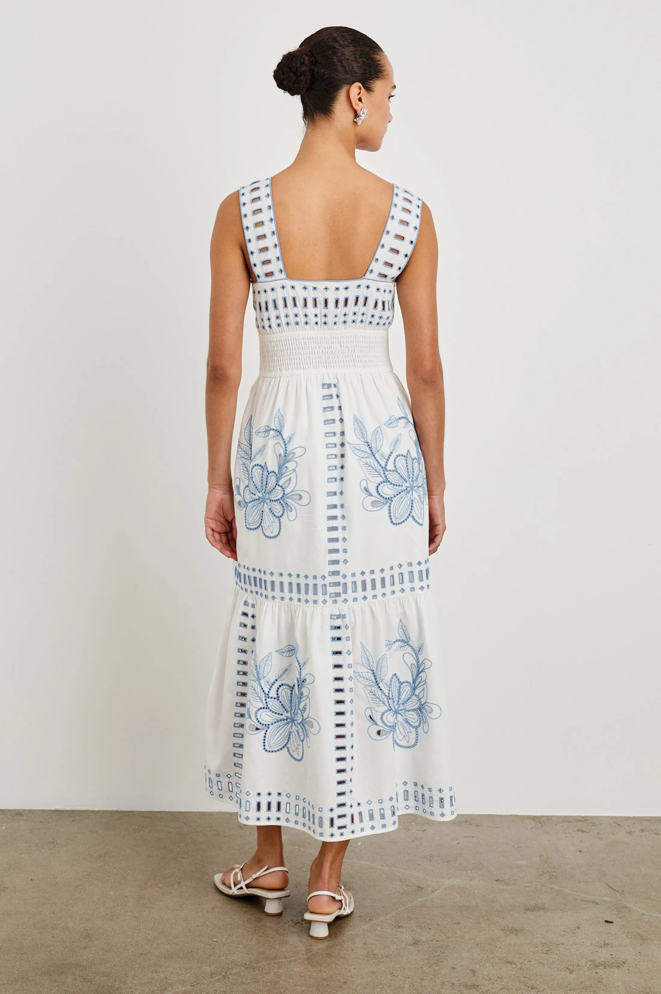 FAWN DRESS - WHITE BLUE EMBROIDERY sold by Rails product image thumbnail 5