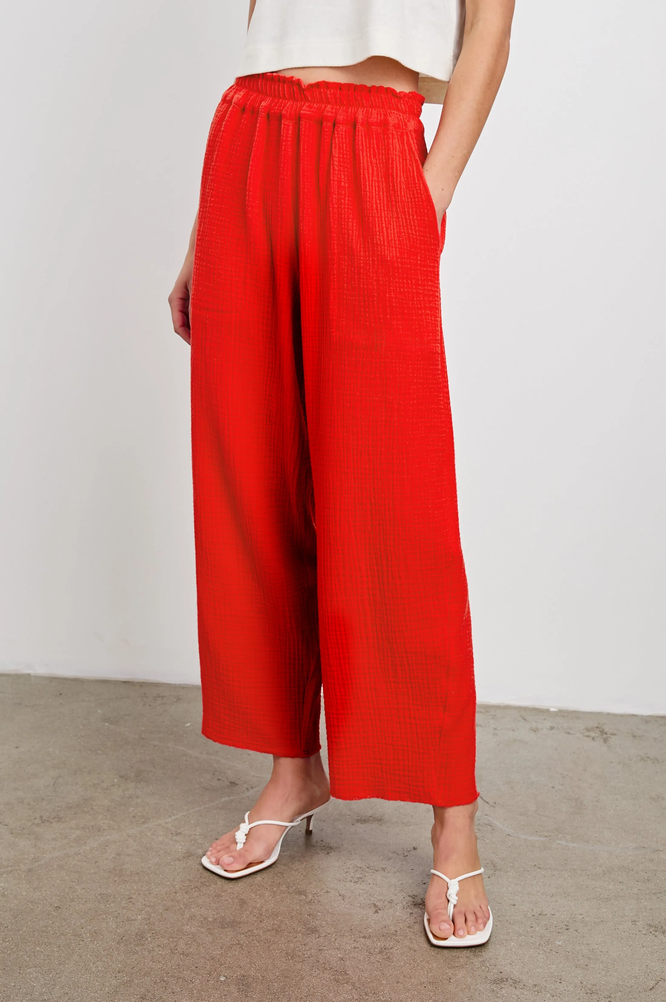 LEON CROP PANT - CHERRY sold by Rails