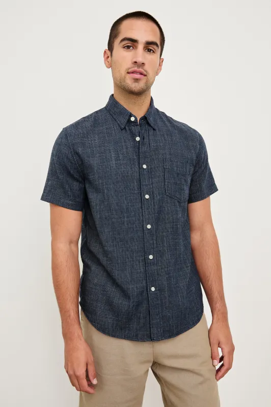 FAIRFAX SHIRT - NAVY ETCH sold by Rails