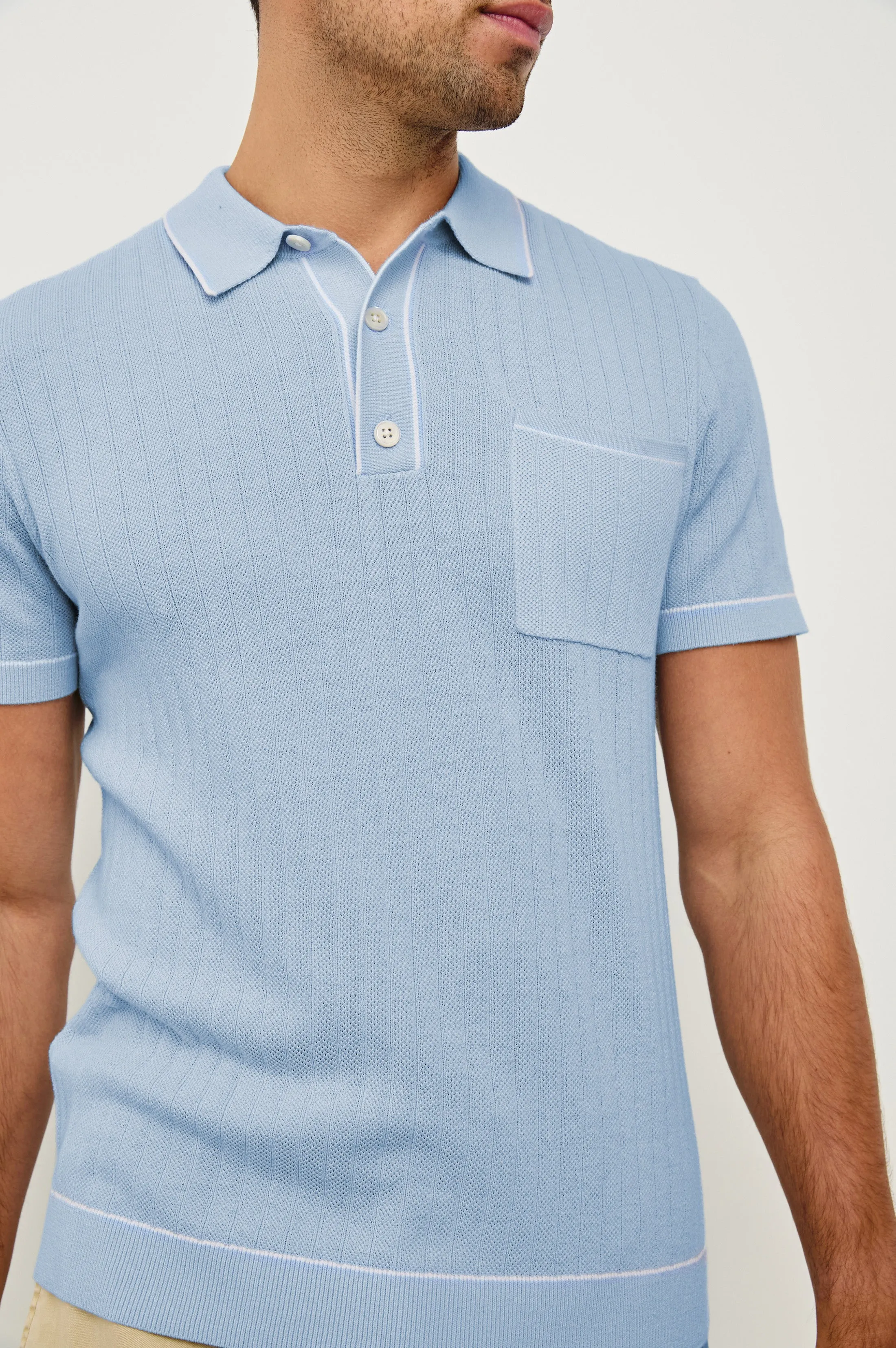 HARDY POLO SHIRT - LIGHT BLUE MELANGE sold by Rails product image thumbnail 2