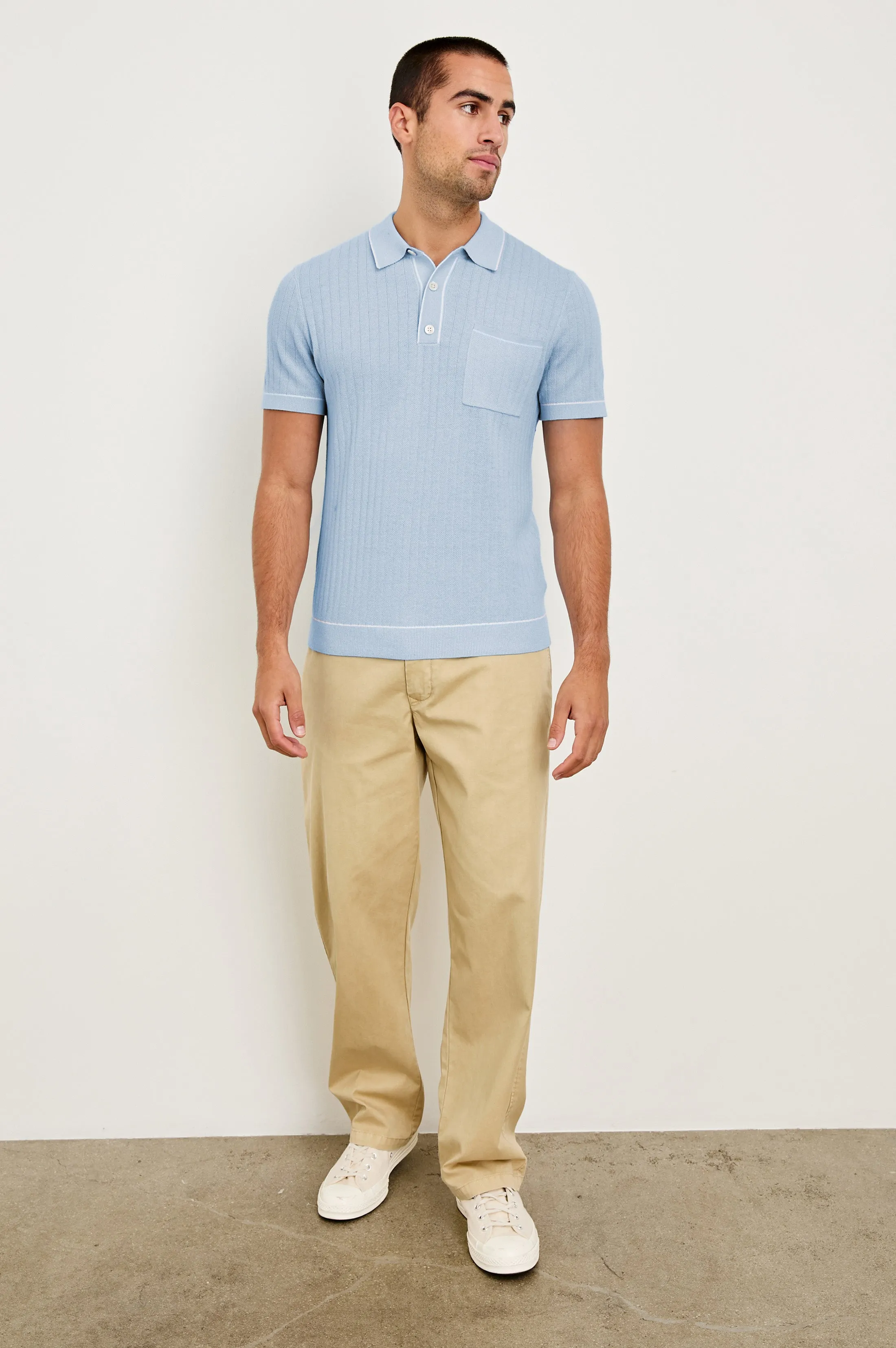 HARDY POLO SHIRT - LIGHT BLUE MELANGE sold by Rails product image thumbnail 3