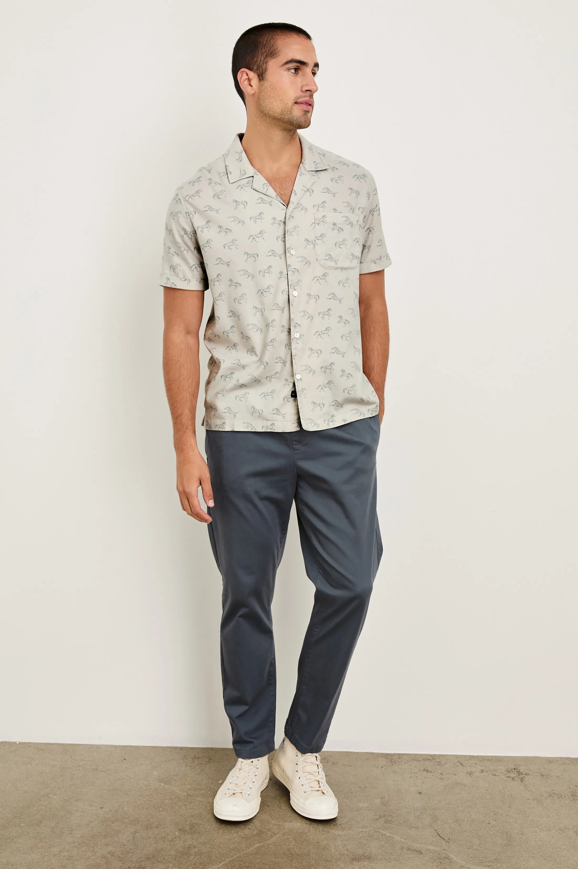MORENO SHIRT - STALLION PARCHMENT INDIGO sold by Rails product image thumbnail 3
