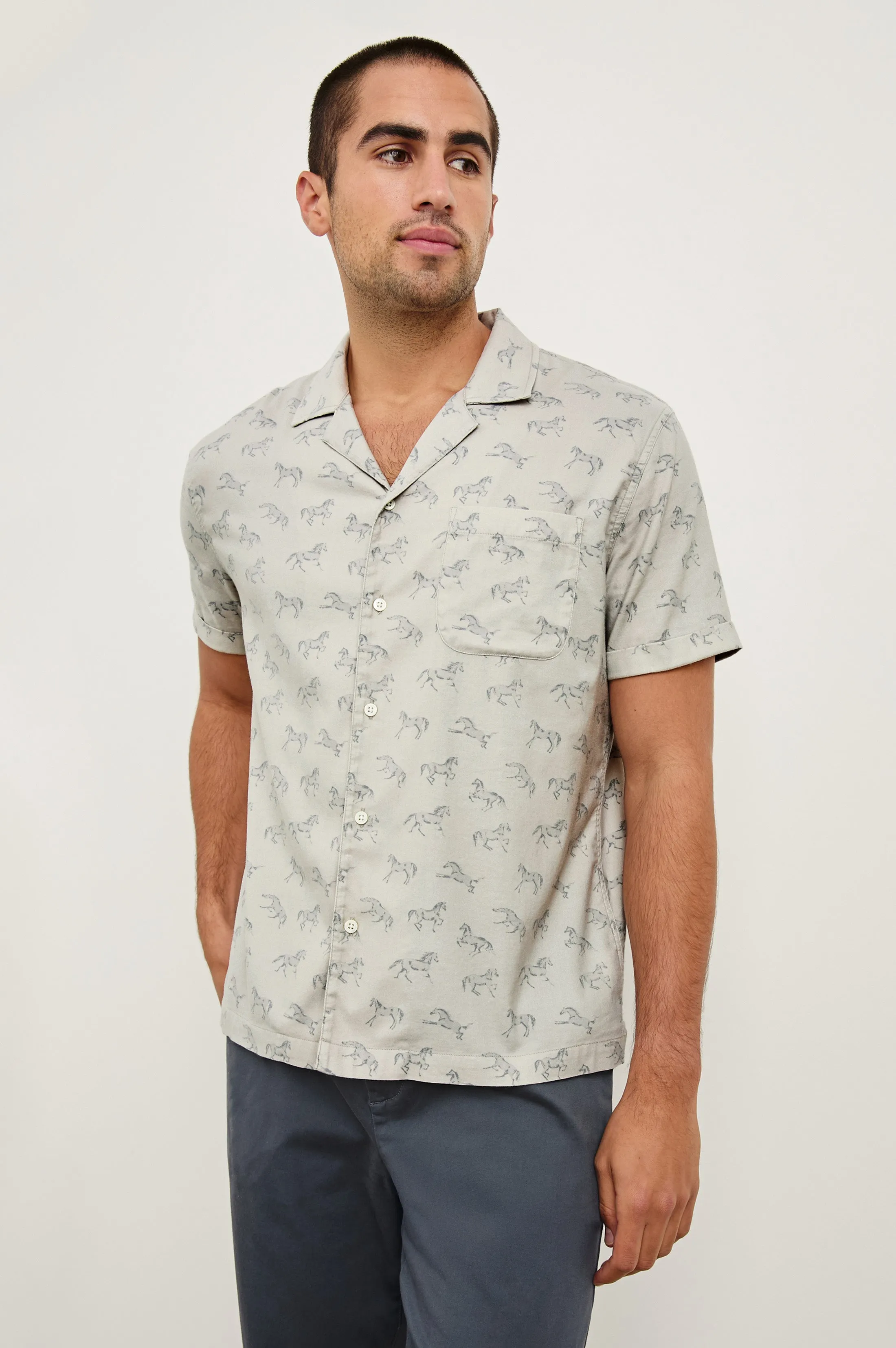 MORENO SHIRT - STALLION PARCHMENT INDIGO sold by Rails