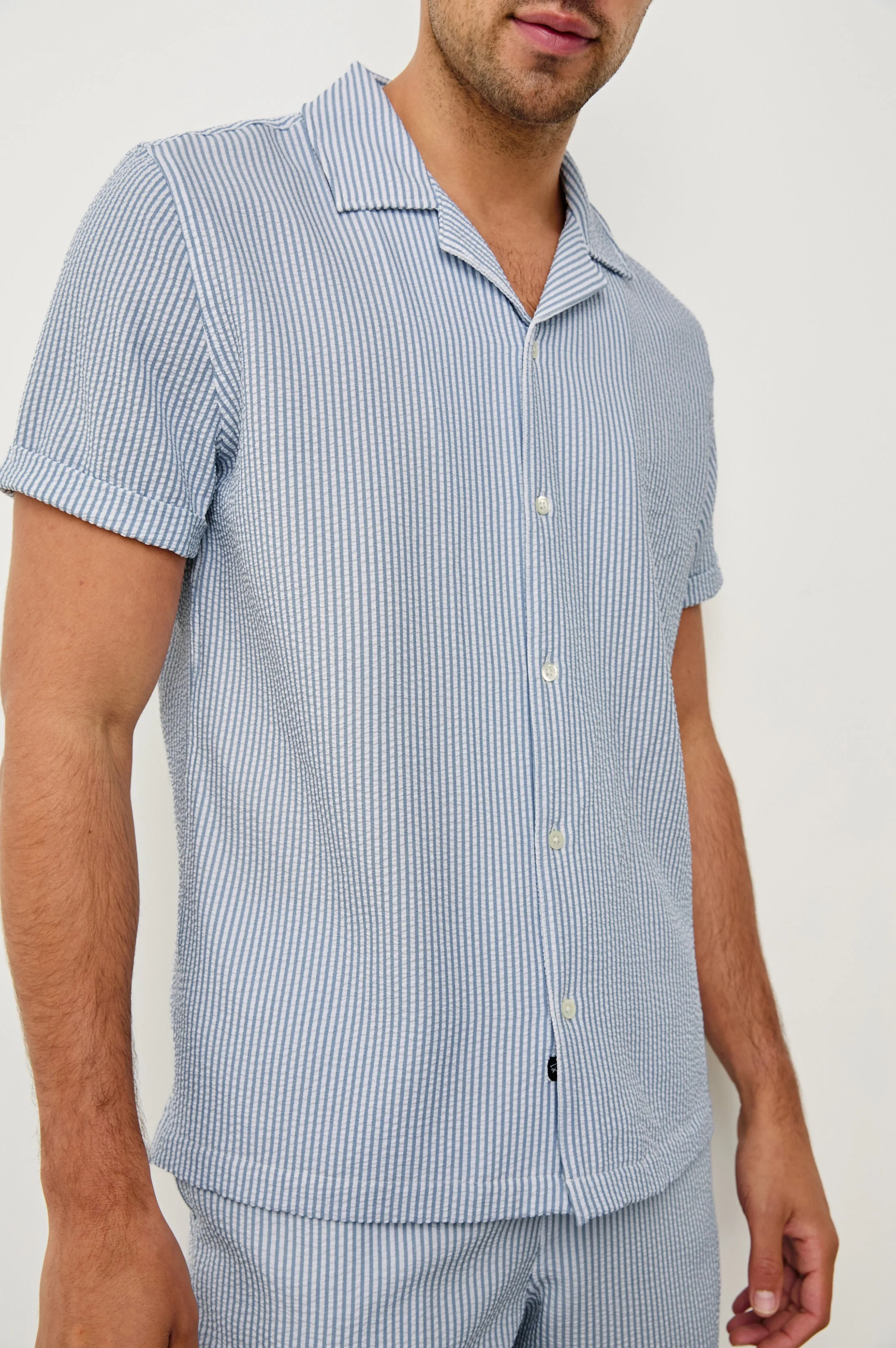 AMALFI SHIRT - BLUE WHITE SEERSUCKER sold by Rails product image thumbnail 2