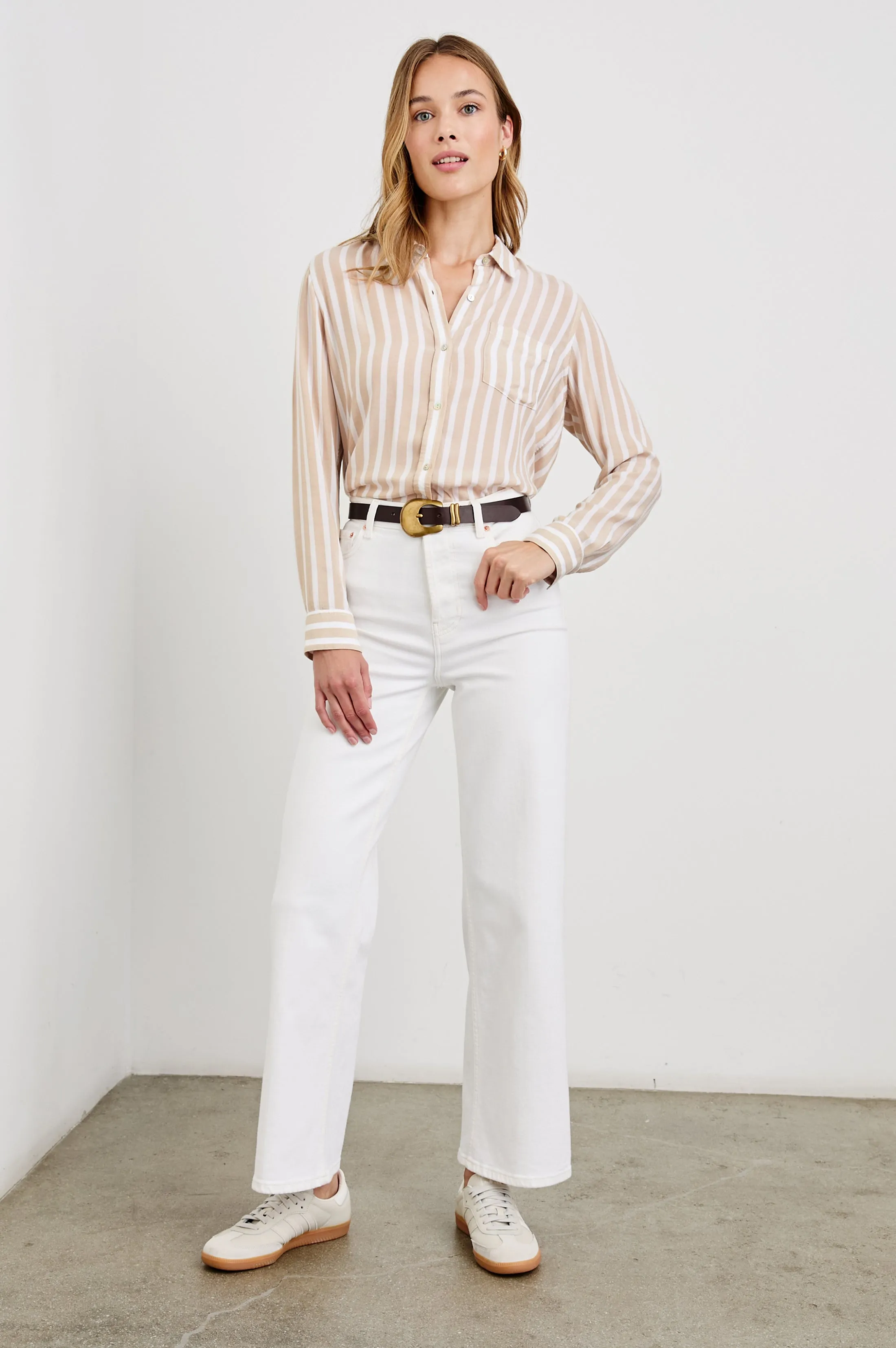 WREN SHIRT - NATURAL STRIPE sold by Rails product image thumbnail 4