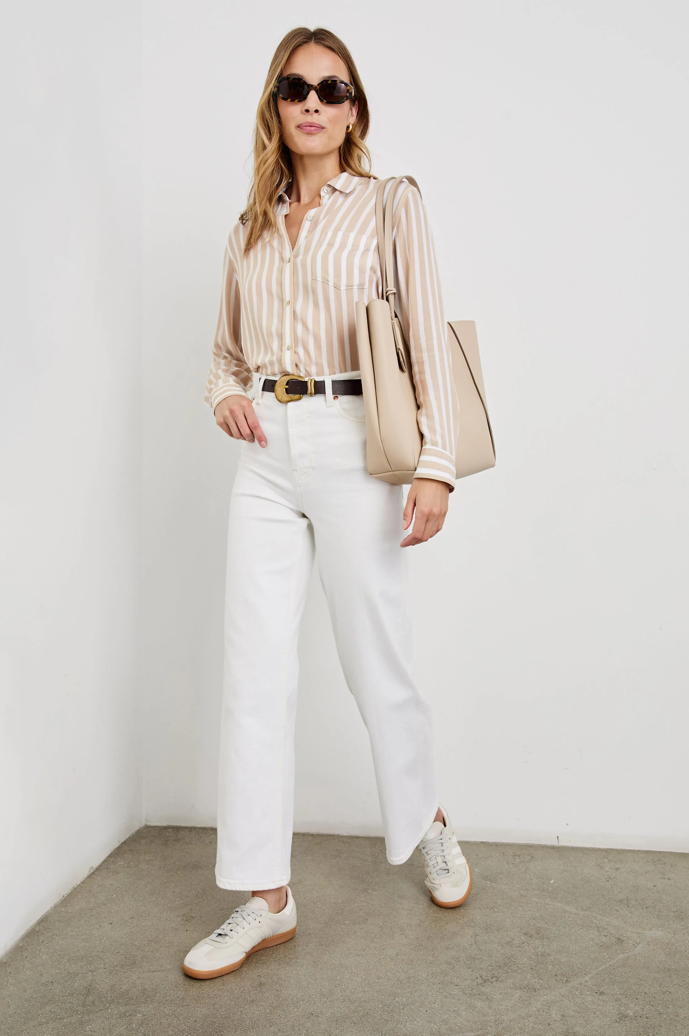 WREN SHIRT - NATURAL STRIPE sold by Rails product image thumbnail 5