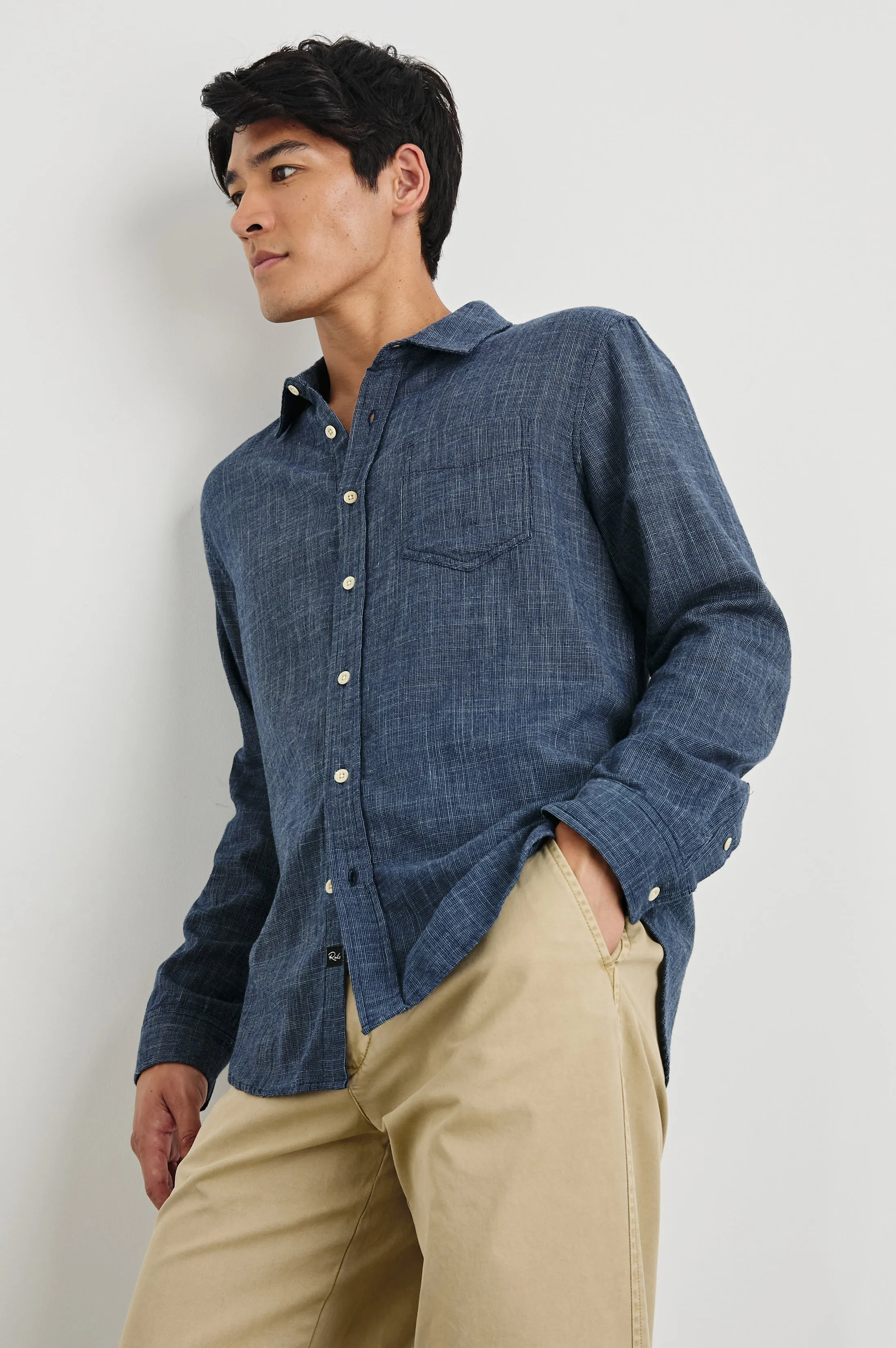 WYATT RELAXED FIT SHIRT - NAVY ETCH sold by Rails product image thumbnail 3