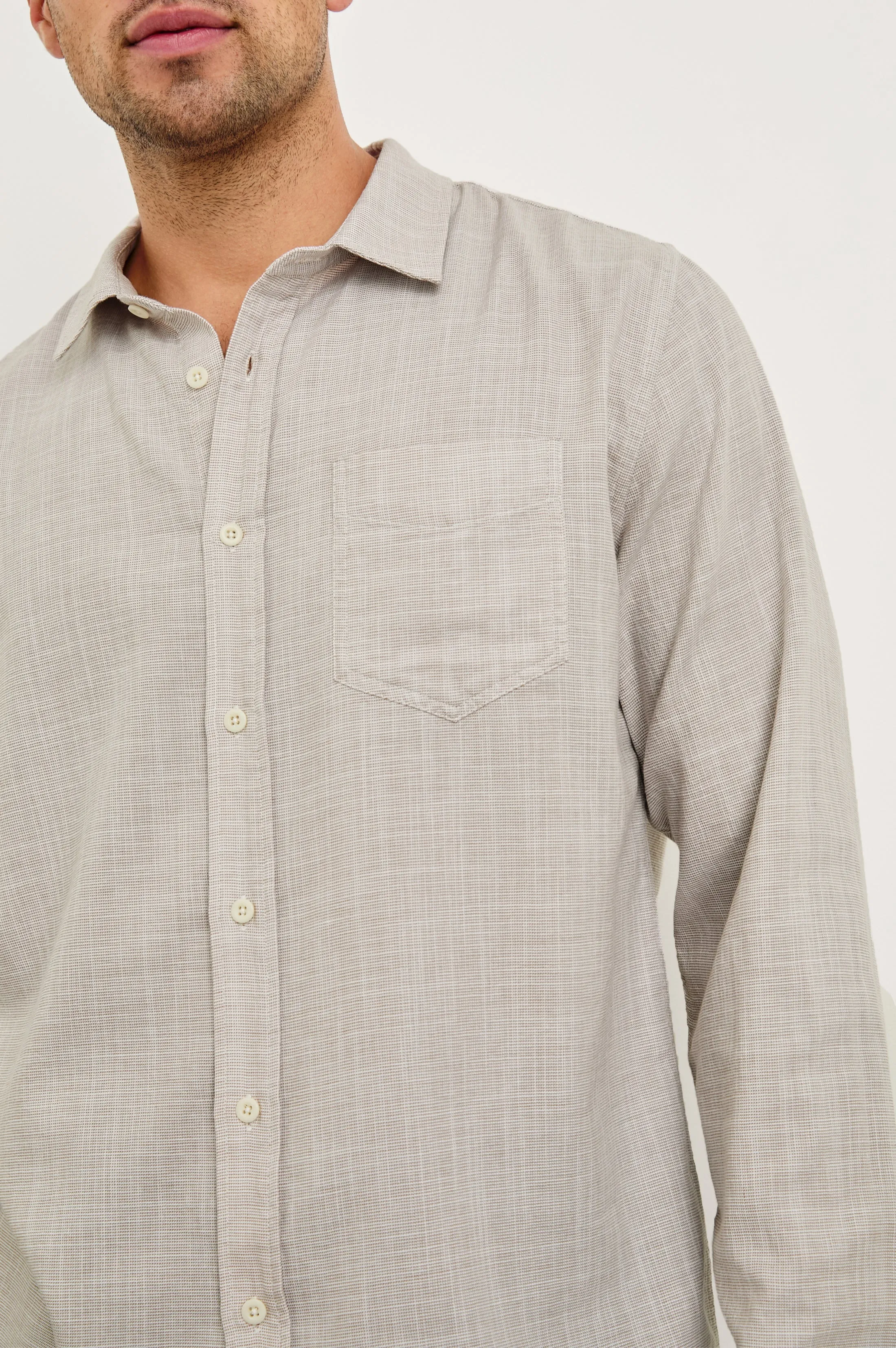 WYATT RELAXED FIT SHIRT - TAHINI ETCH sold by Rails product image thumbnail 2