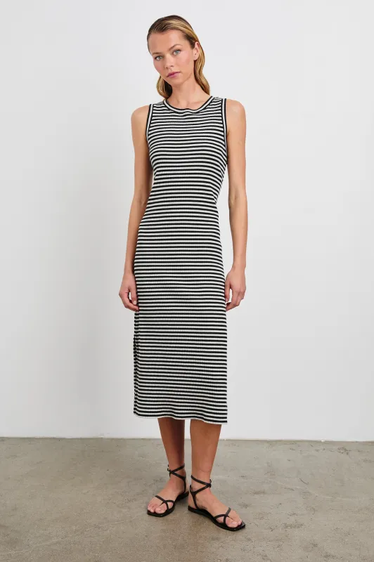 THE TANK DRESS - BLACK BIRCH STRIPE sold by Rails