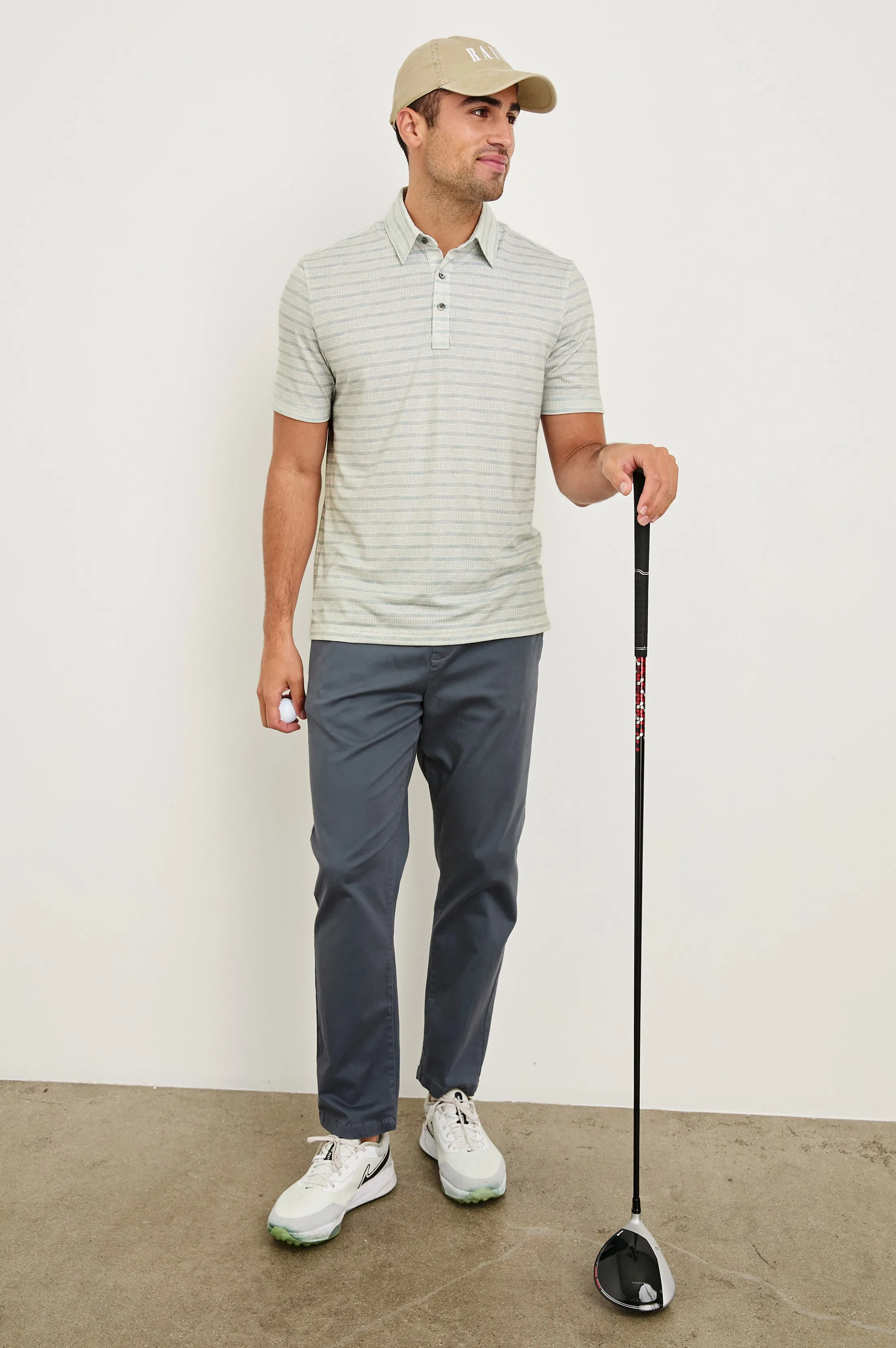 MERCED GOLF POLO SHIRT - SASHIKO BORDER WHITE sold by Rails product image thumbnail 3