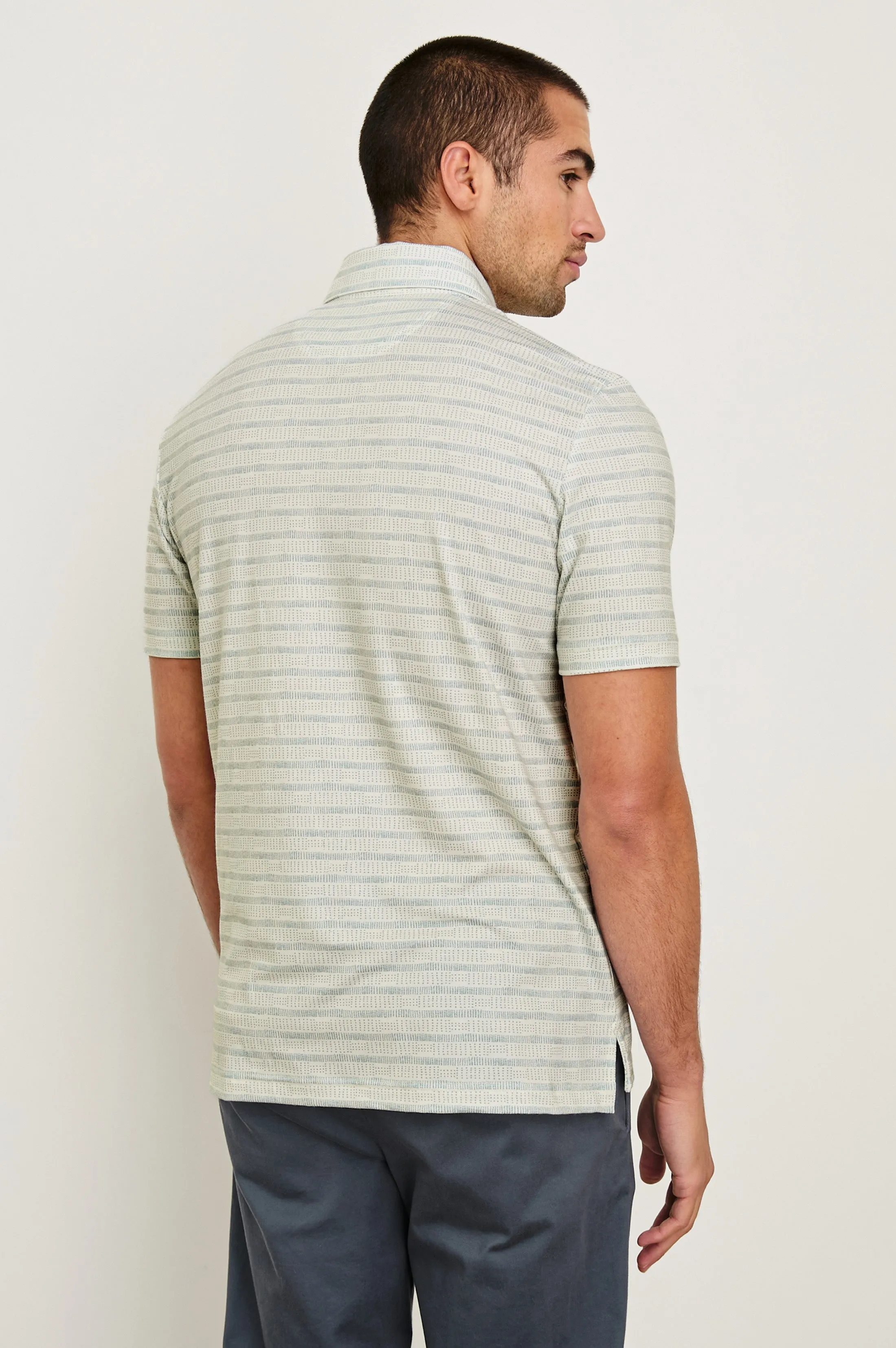 MERCED GOLF POLO SHIRT - SASHIKO BORDER WHITE sold by Rails product image thumbnail 5