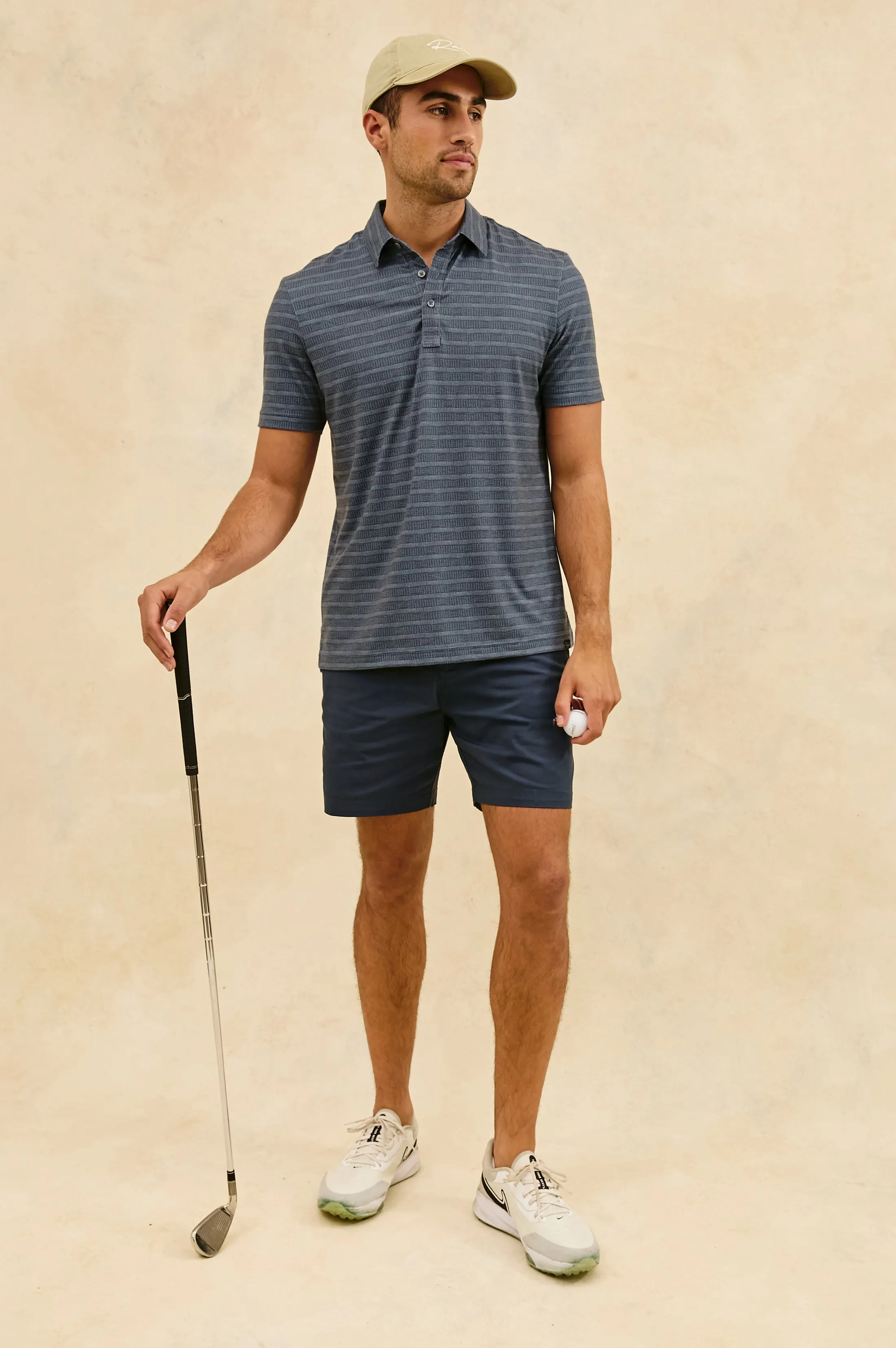 MERCED GOLF POLO SHIRT - SASHIKO BORDER BLACK sold by Rails product image thumbnail 4