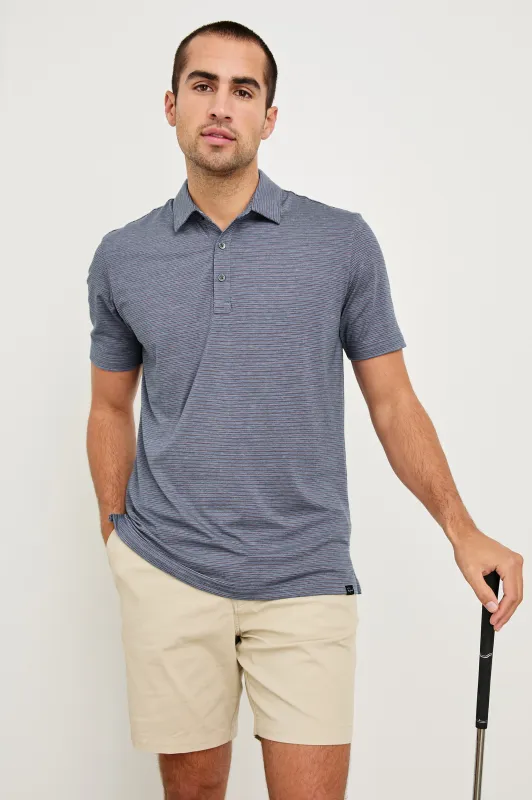 MERCED GOLF POLO SHIRT - COSMOS HIBISCUS STRIPE sold by Rails
