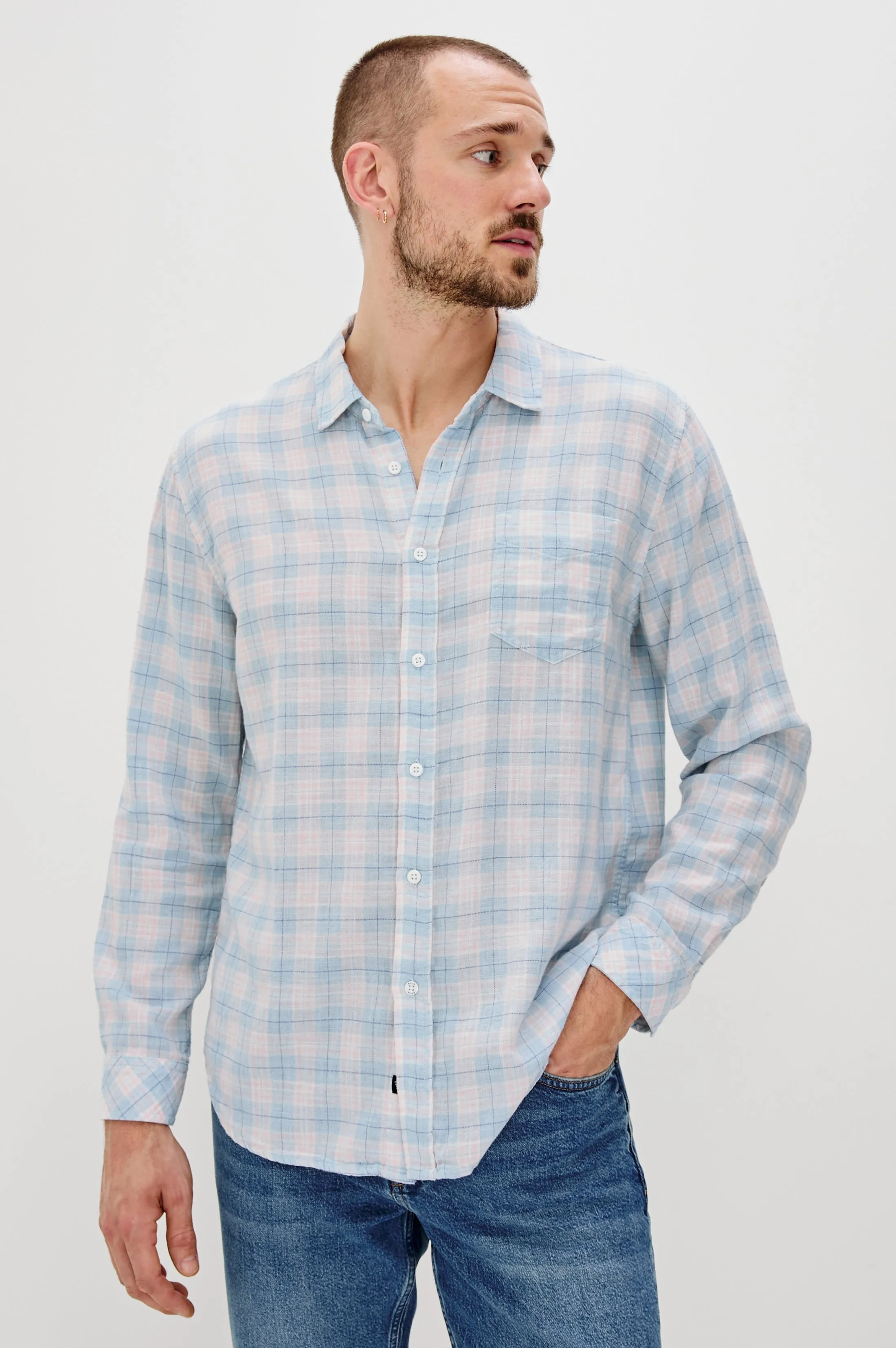 WYATT SHIRT - APRES OCEAN MELANGE sold by Rails