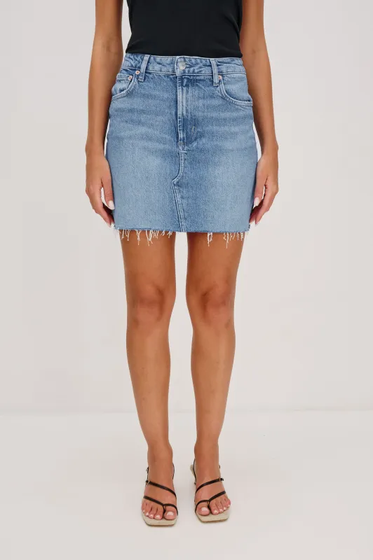 HIGHLAND MINI SKIRT - BAJA BLUE sold by Rails