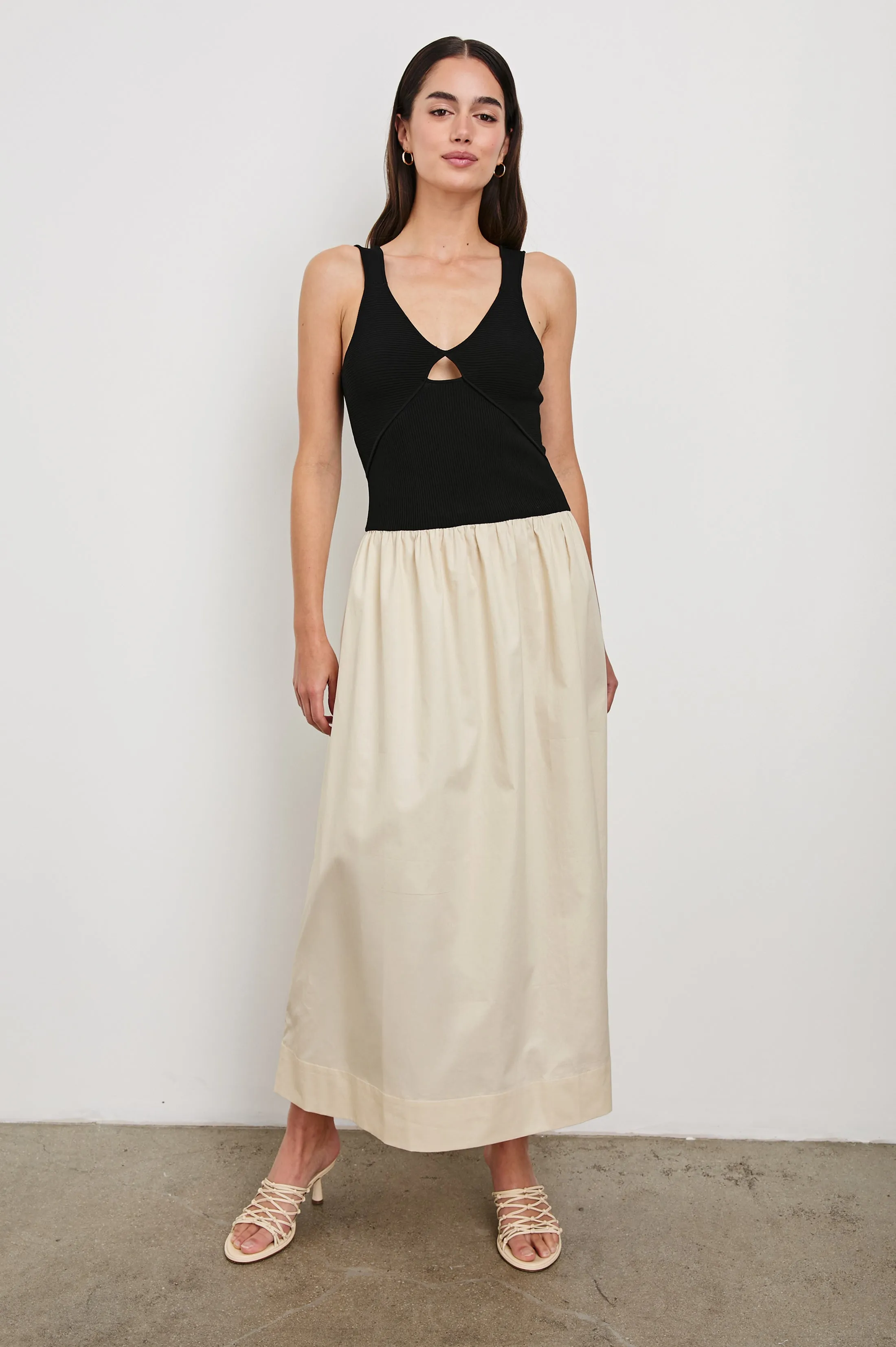 RAQUEL DRESS - BLACK IVORY sold by Rails
